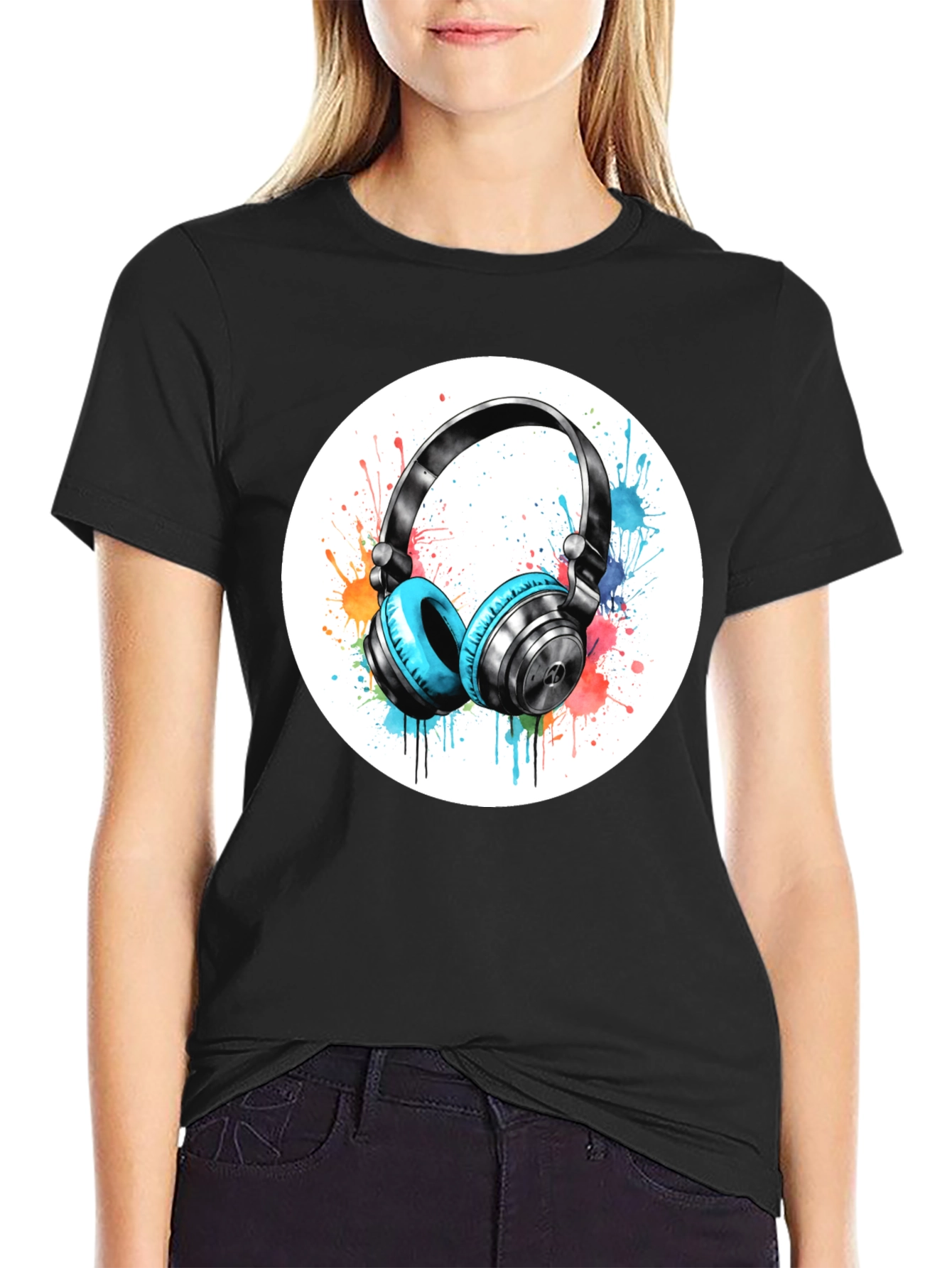 Stylish Headphone Graphic Tee - Music Lovers Shirt