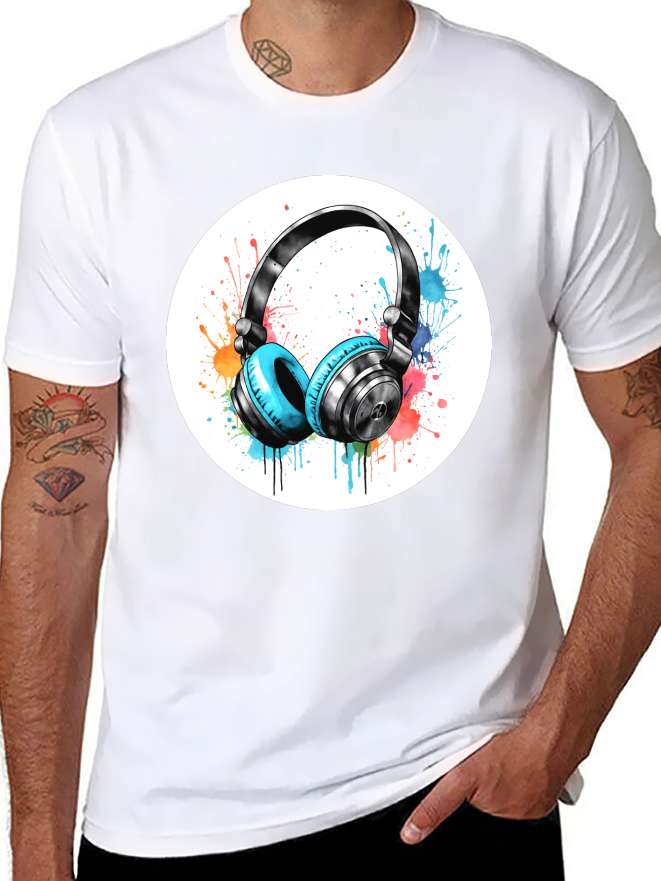 Stylish Headphone Graphic Tee - Music Lovers Shirt