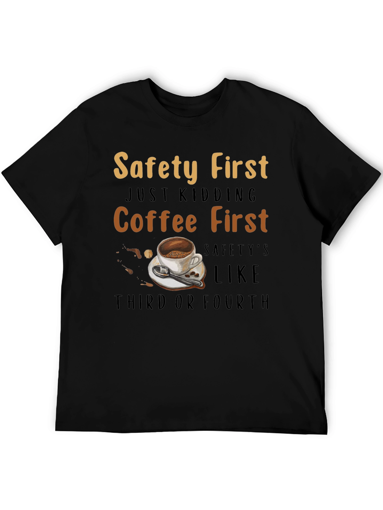 Coffee First Graphic Tee - Humorous Apparel