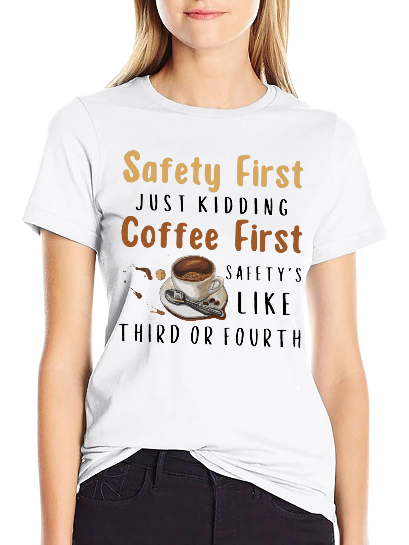 Coffee First Graphic Tee - Humorous Apparel