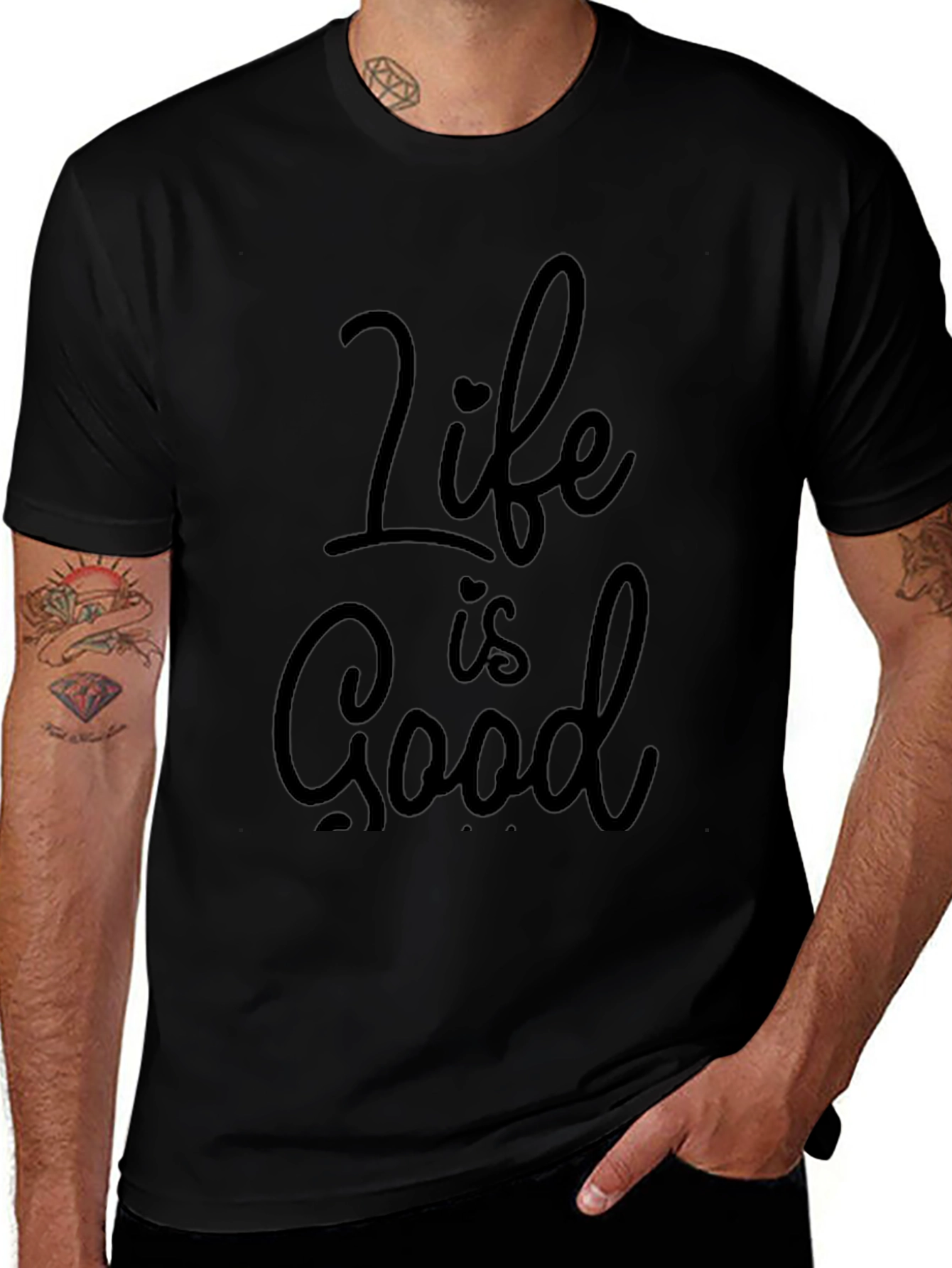 Life is Good Black T-Shirt