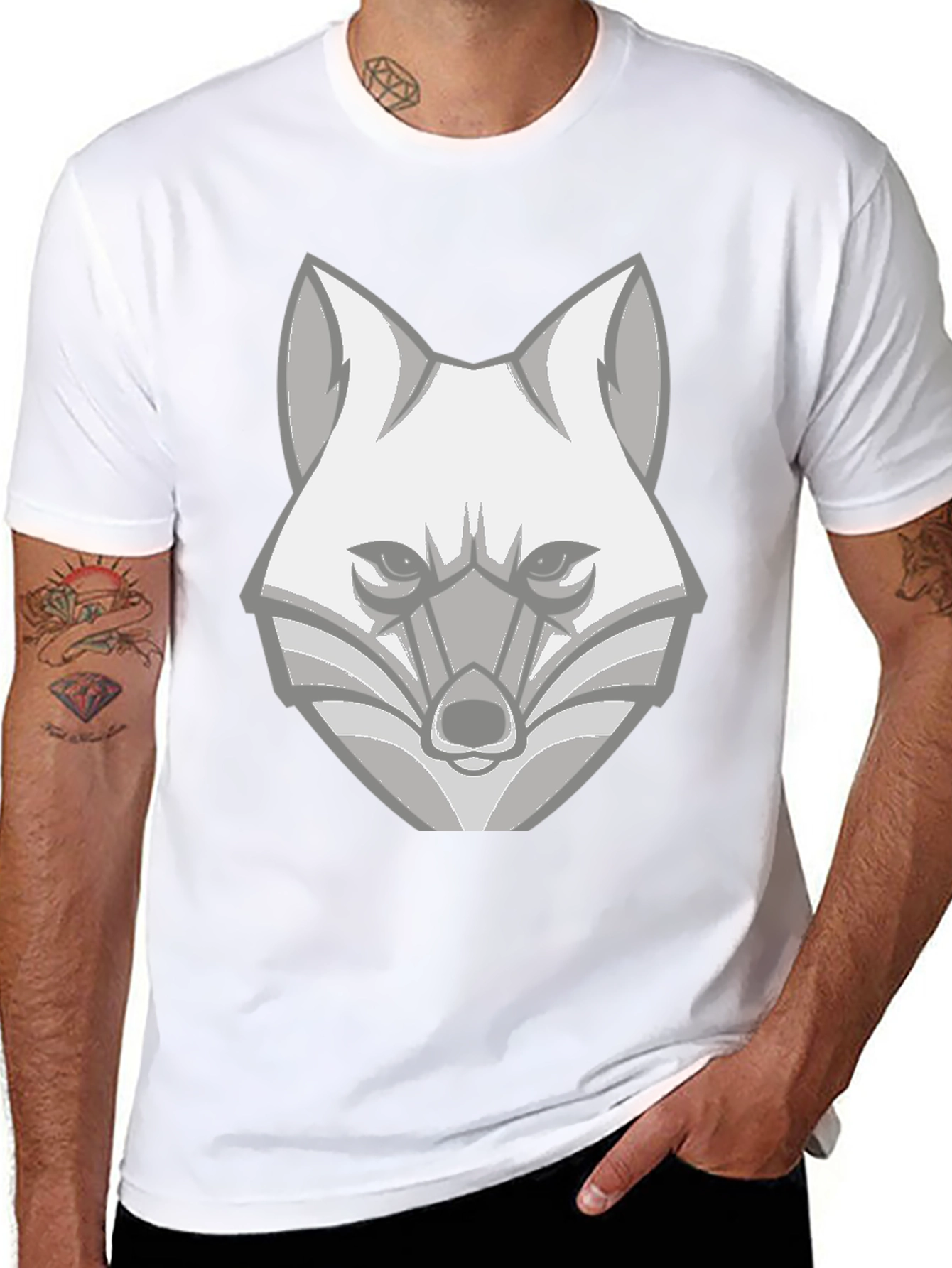 Geometric Fox Graphic T-Shirt - Modern Animal Tee