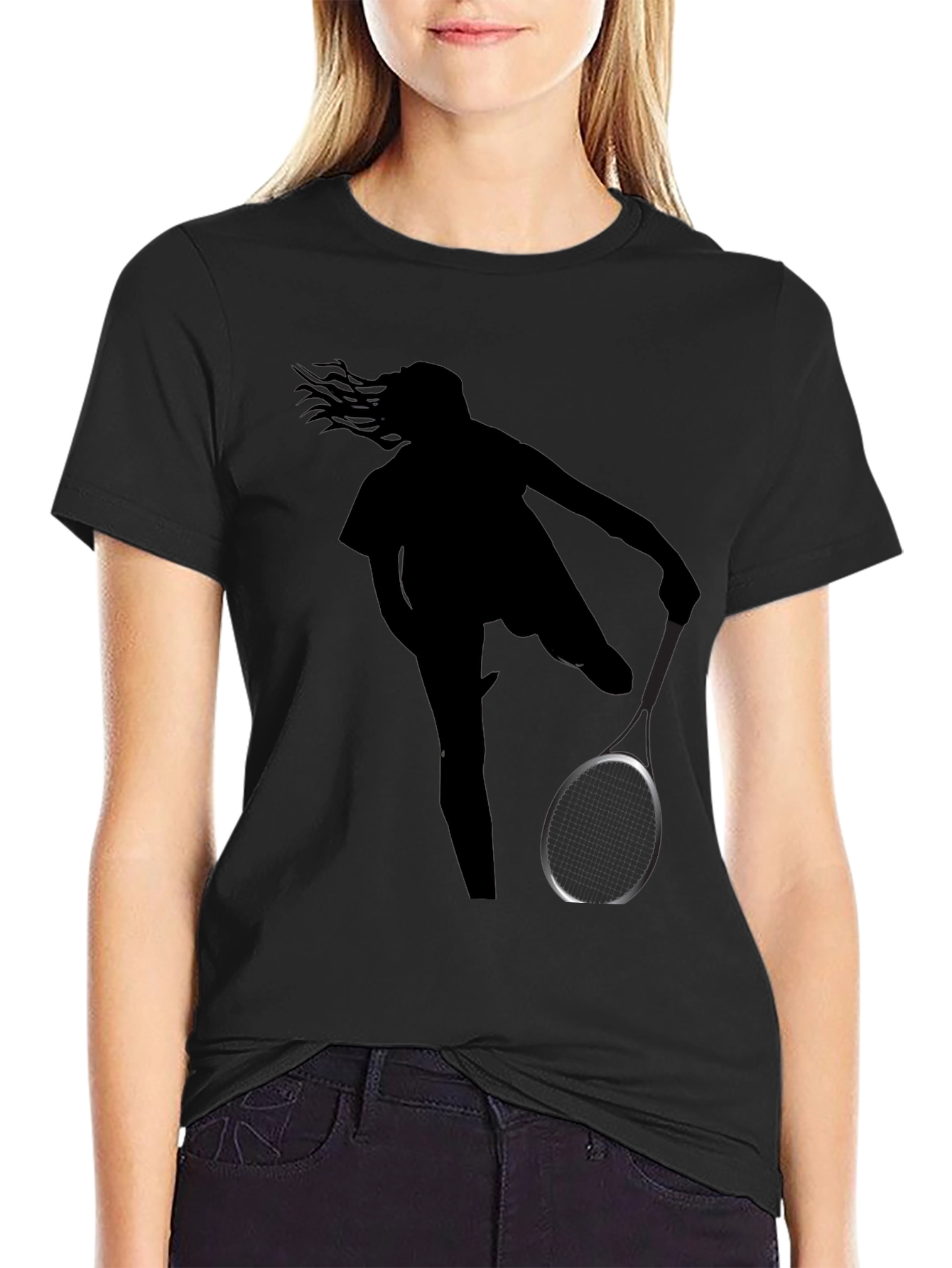Tennis Player Silhouette Graphic Tee
