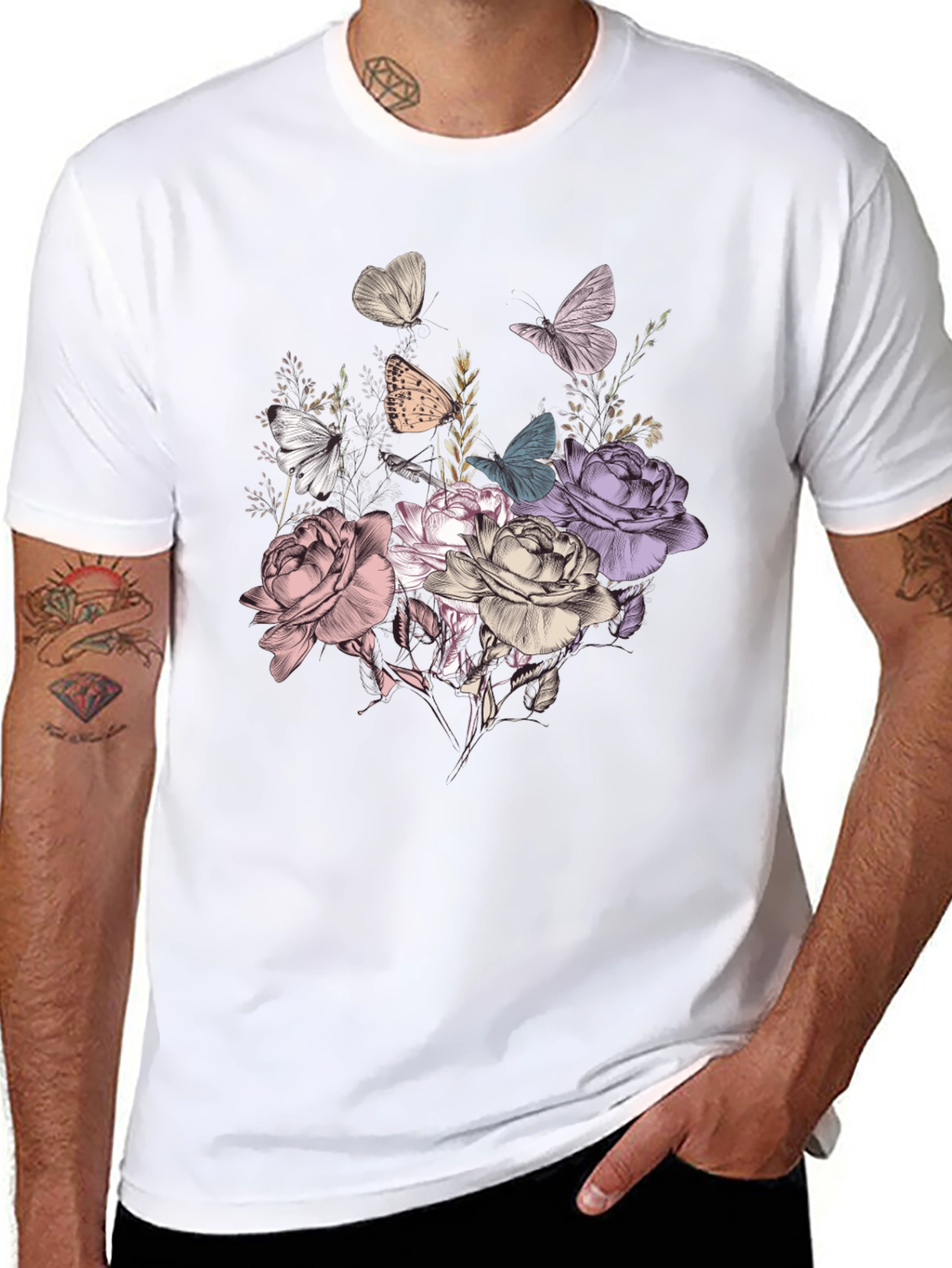Floral Butterfly Graphic Tee