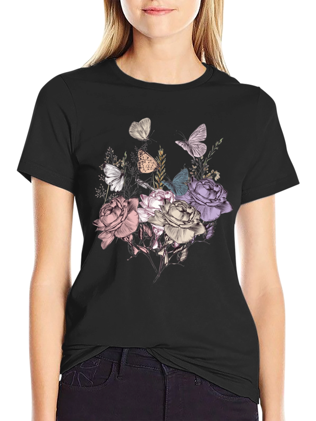 Floral Butterfly Graphic Tee