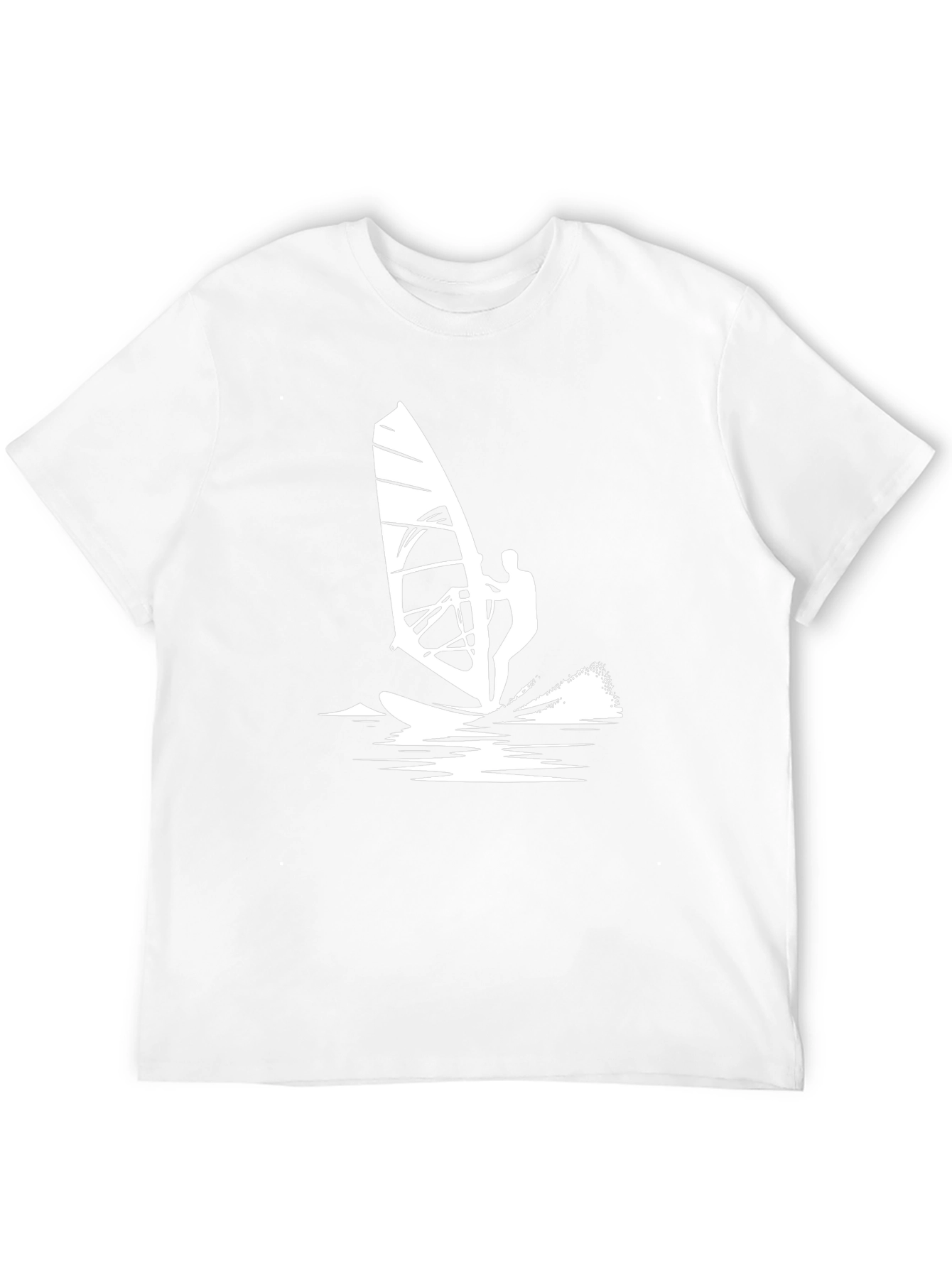 Windsurfing Graphic Tee - Black Cotton T-Shirt