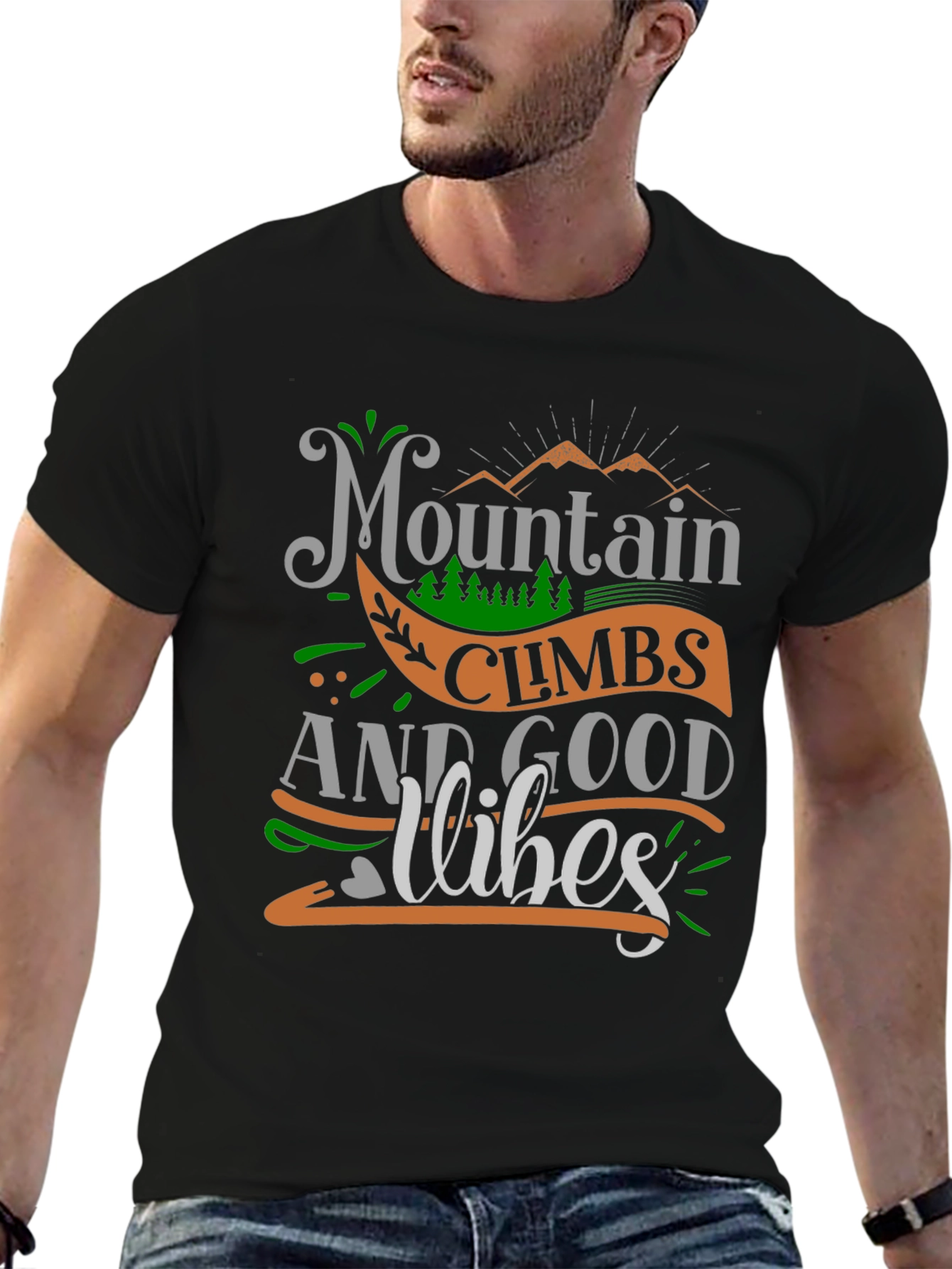 Mountain Climbs & Good Vibes Graphic T-Shirt