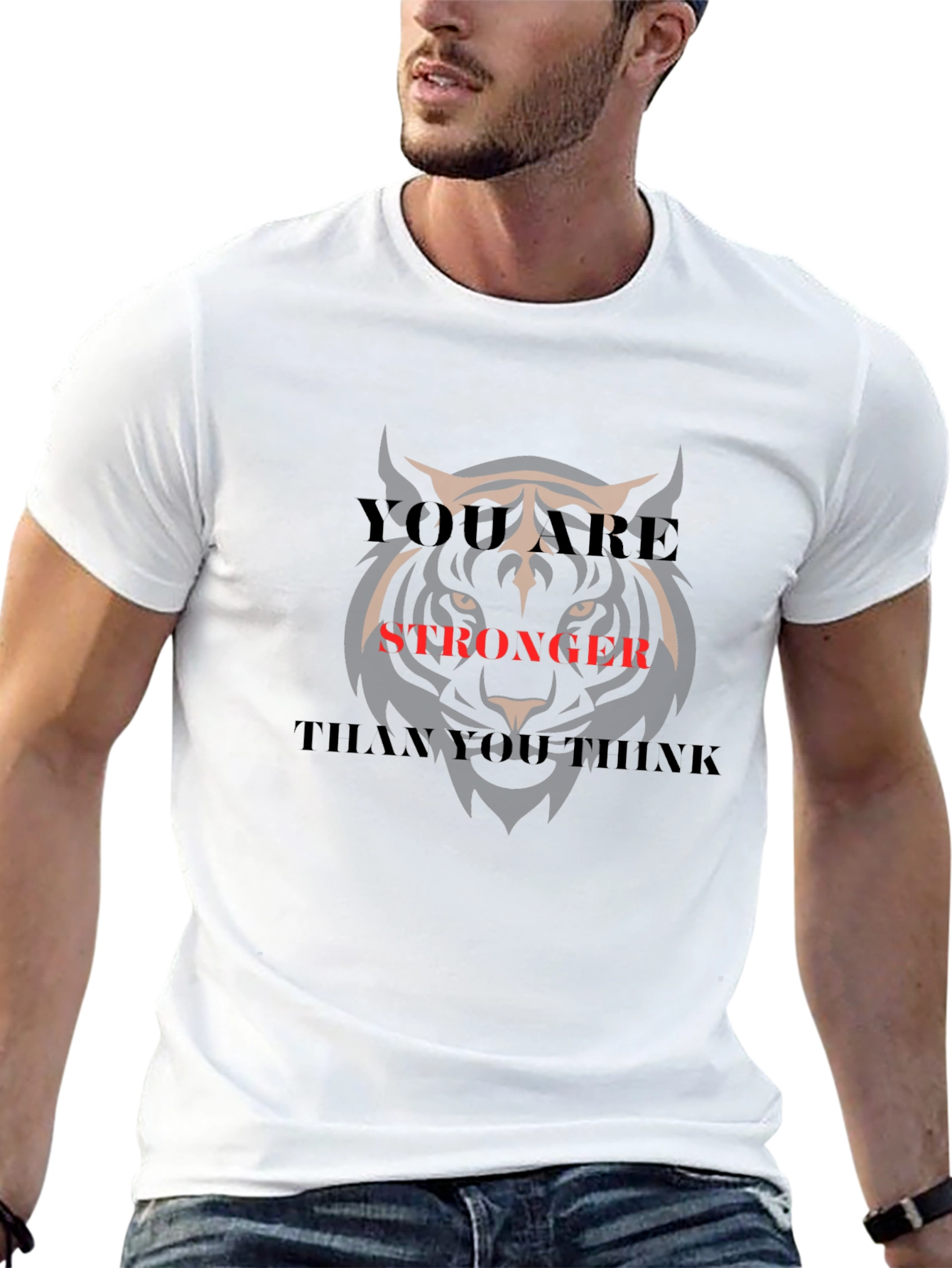 Motivational Lion Graphic Print Mens T-Shirt