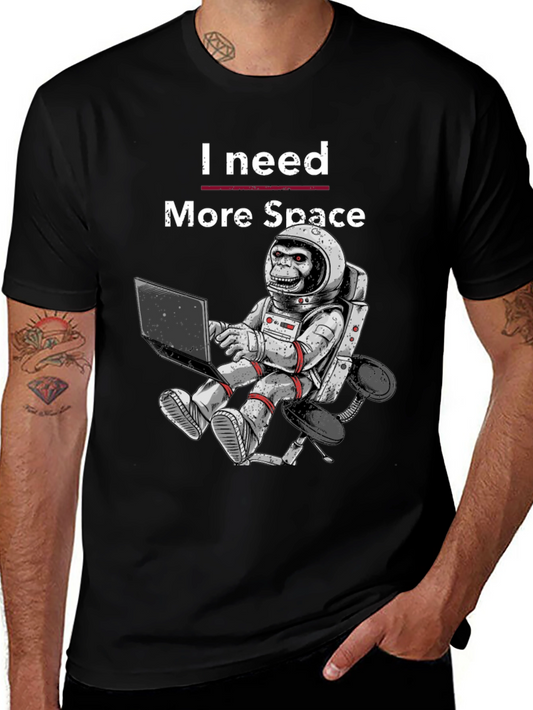 I Need More Space Monkey Astronaut Graphic T-Shirt