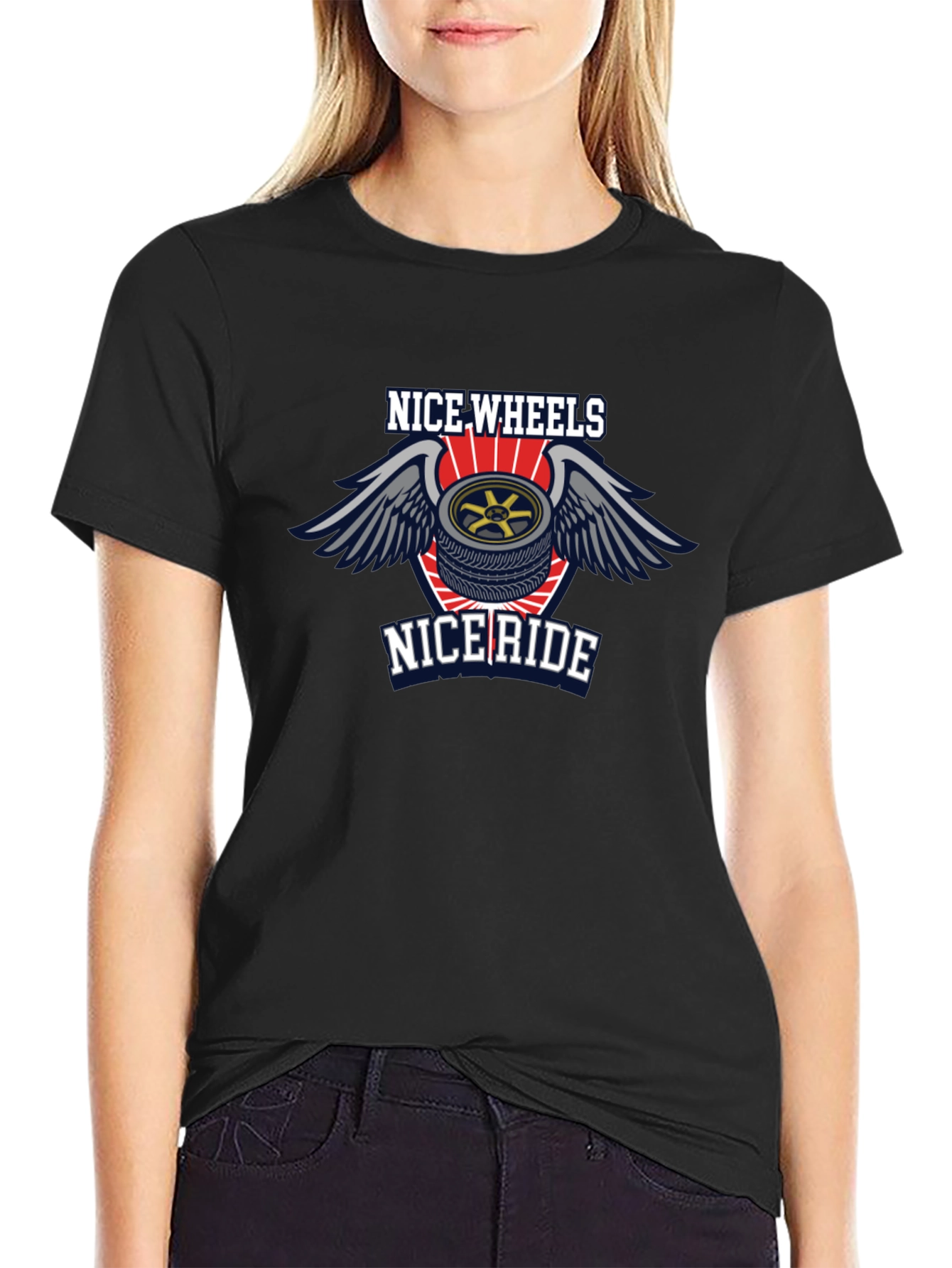 Nice Wheels Nice Ride Black T-Shirt