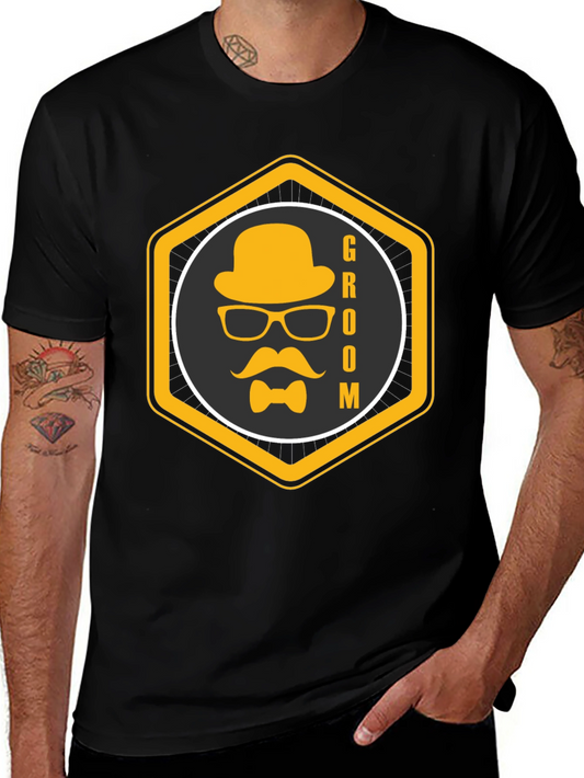Groom Graphic Black T-Shirt - Stylish Wedding Apparel