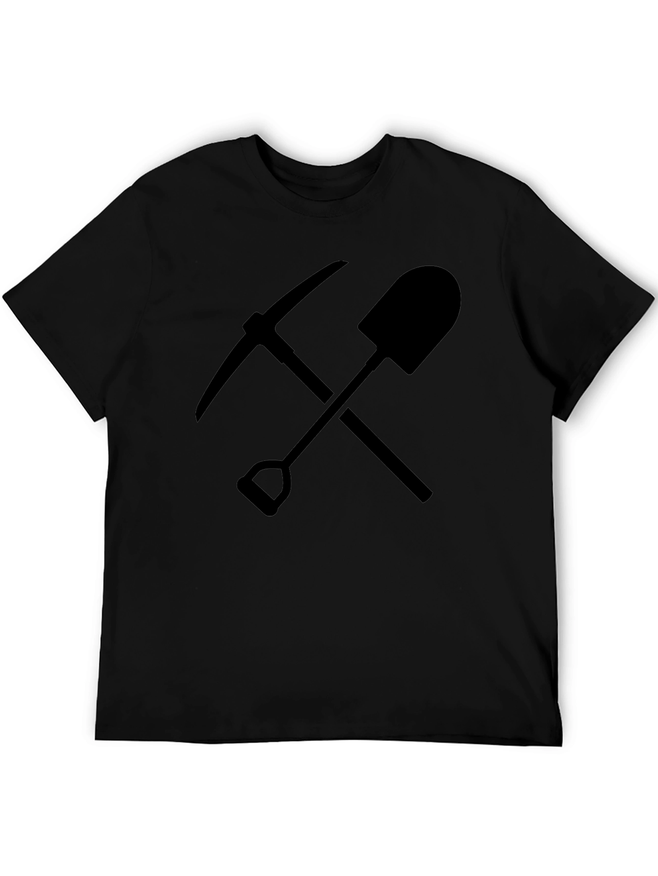 Black Pickaxe and Shovel Graphic Tee