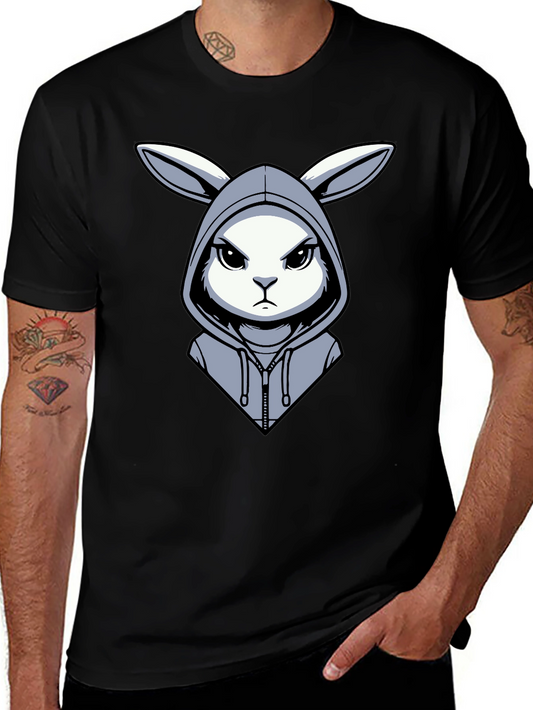 Hoodie Rabbit Tee - Edgy Cartoon Design