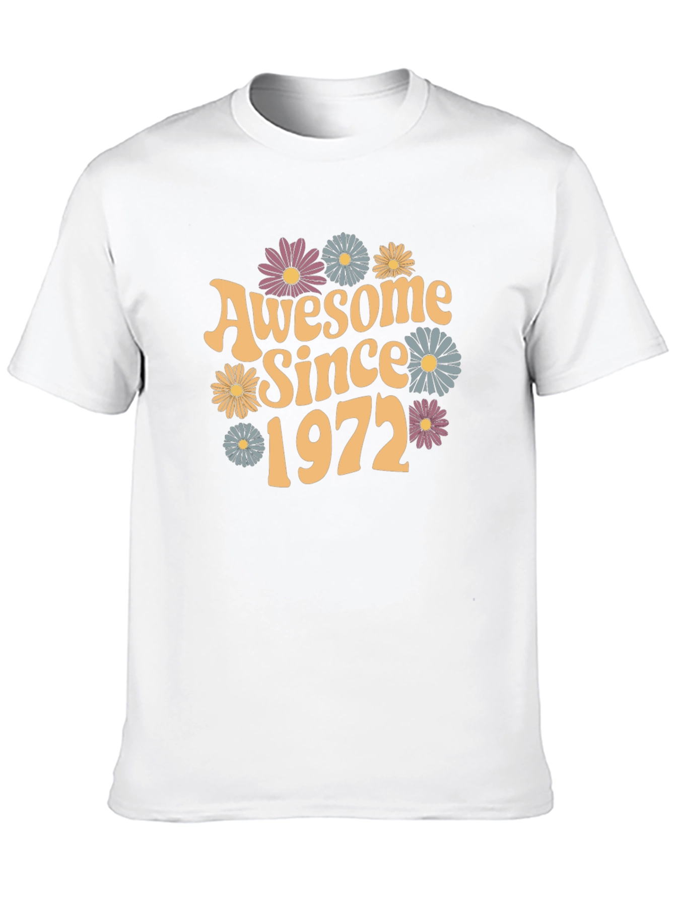 Awesome Since 1972 T-Shirt - Retro Floral Design