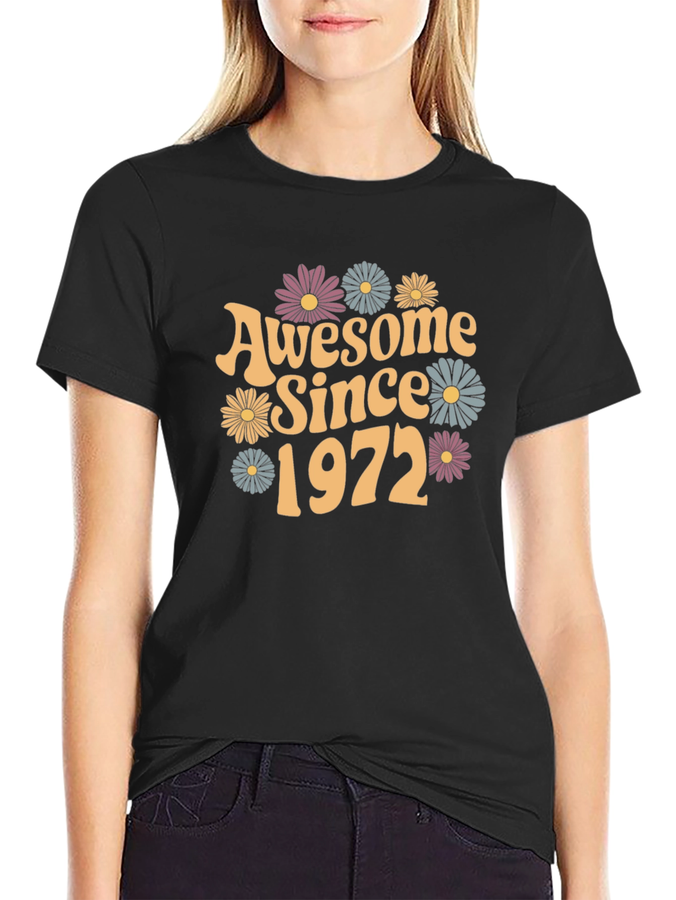 Awesome Since 1972 T-Shirt - Retro Floral Design