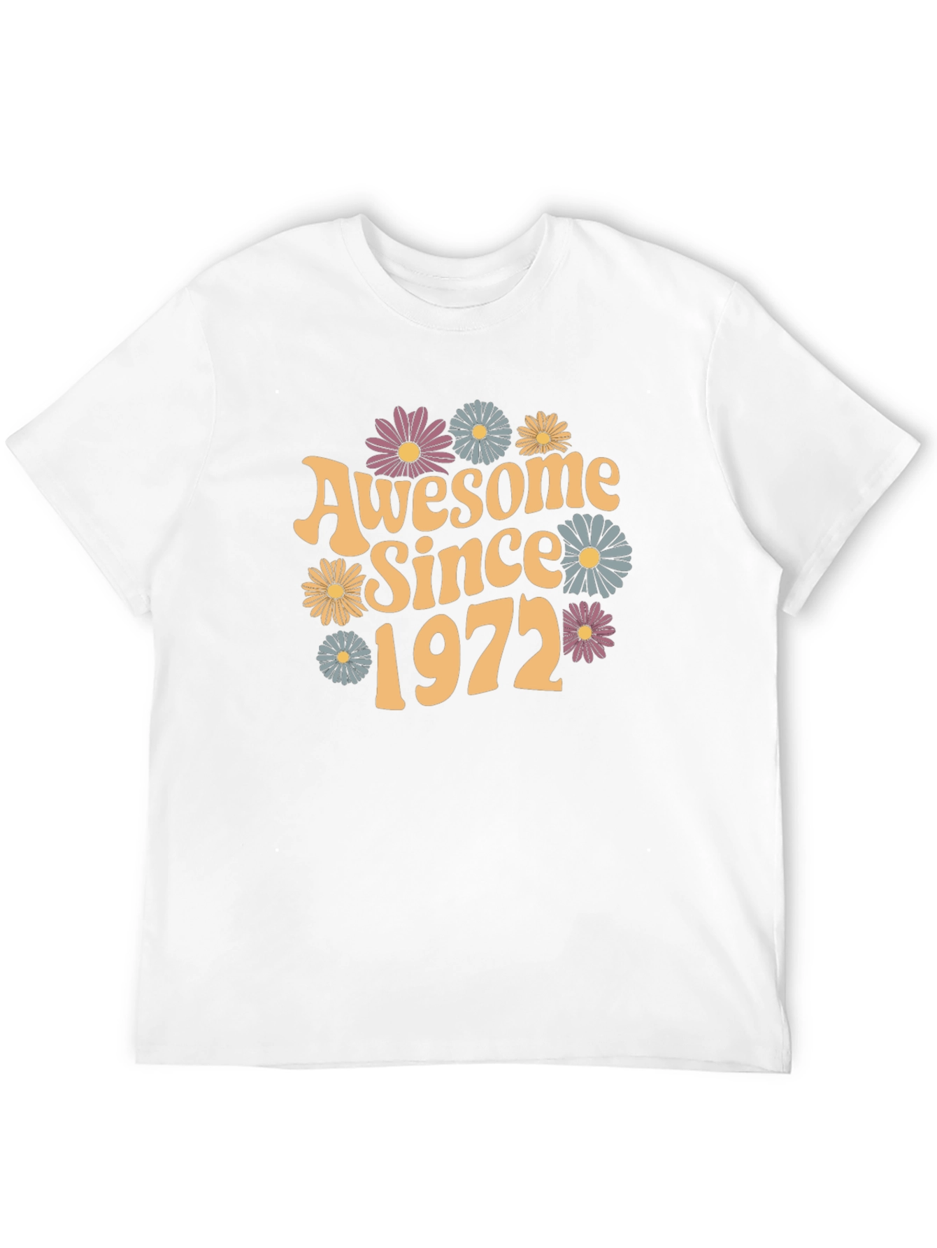Awesome Since 1972 T-Shirt - Retro Floral Design