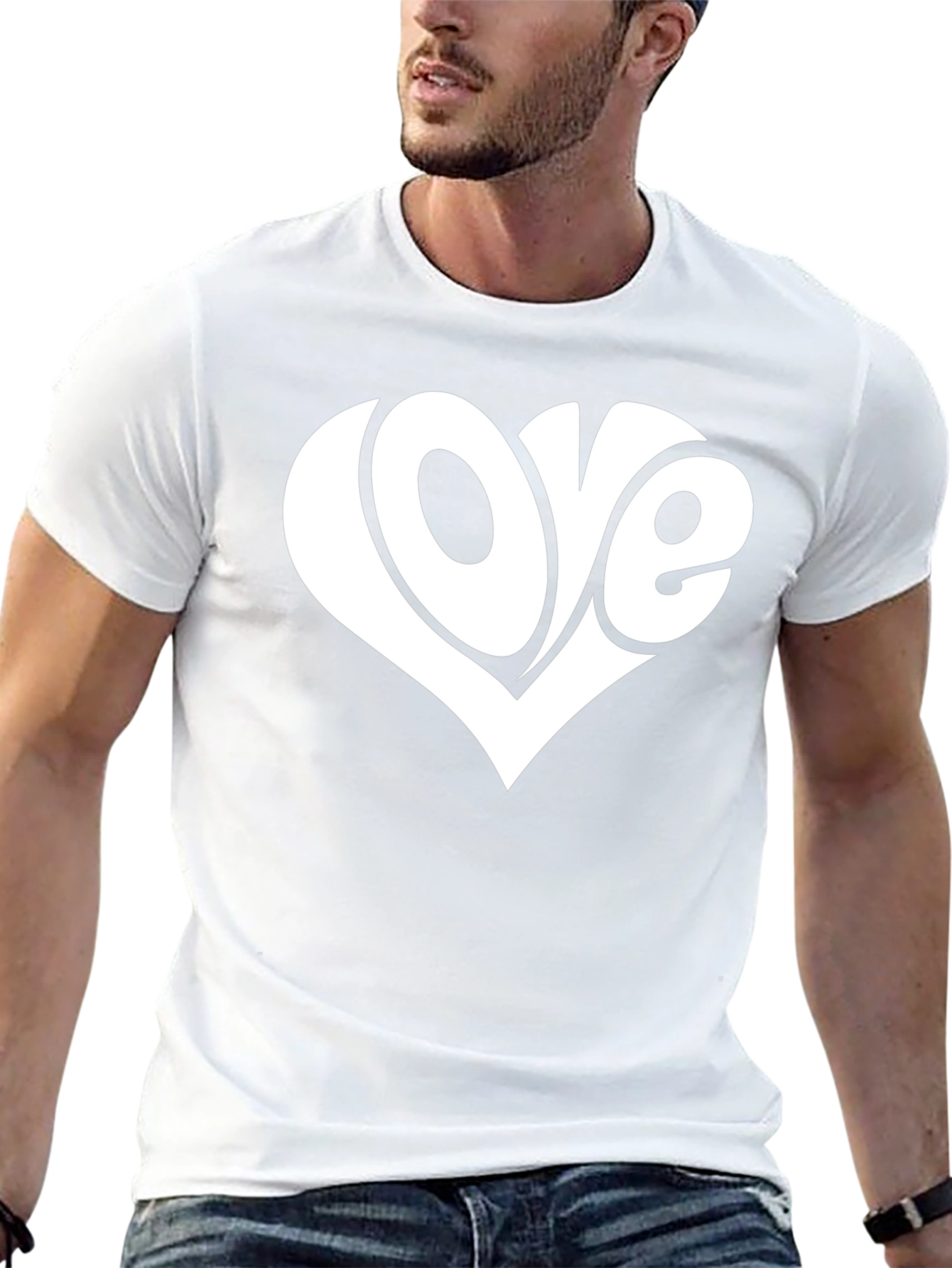 Love Heart Graphic T-Shirt - Black Casual Tee
