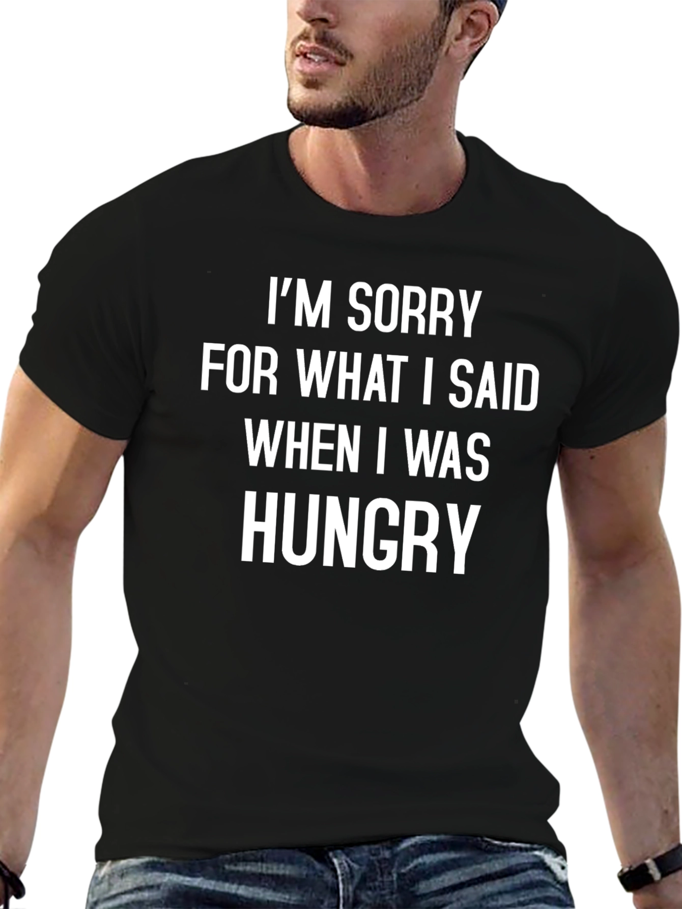 Im Sorry When Hungry Black Graphic Tee