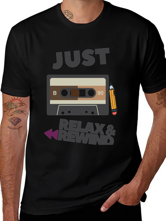 Just Relax & Rewind Cassette Tape Graphic Tee