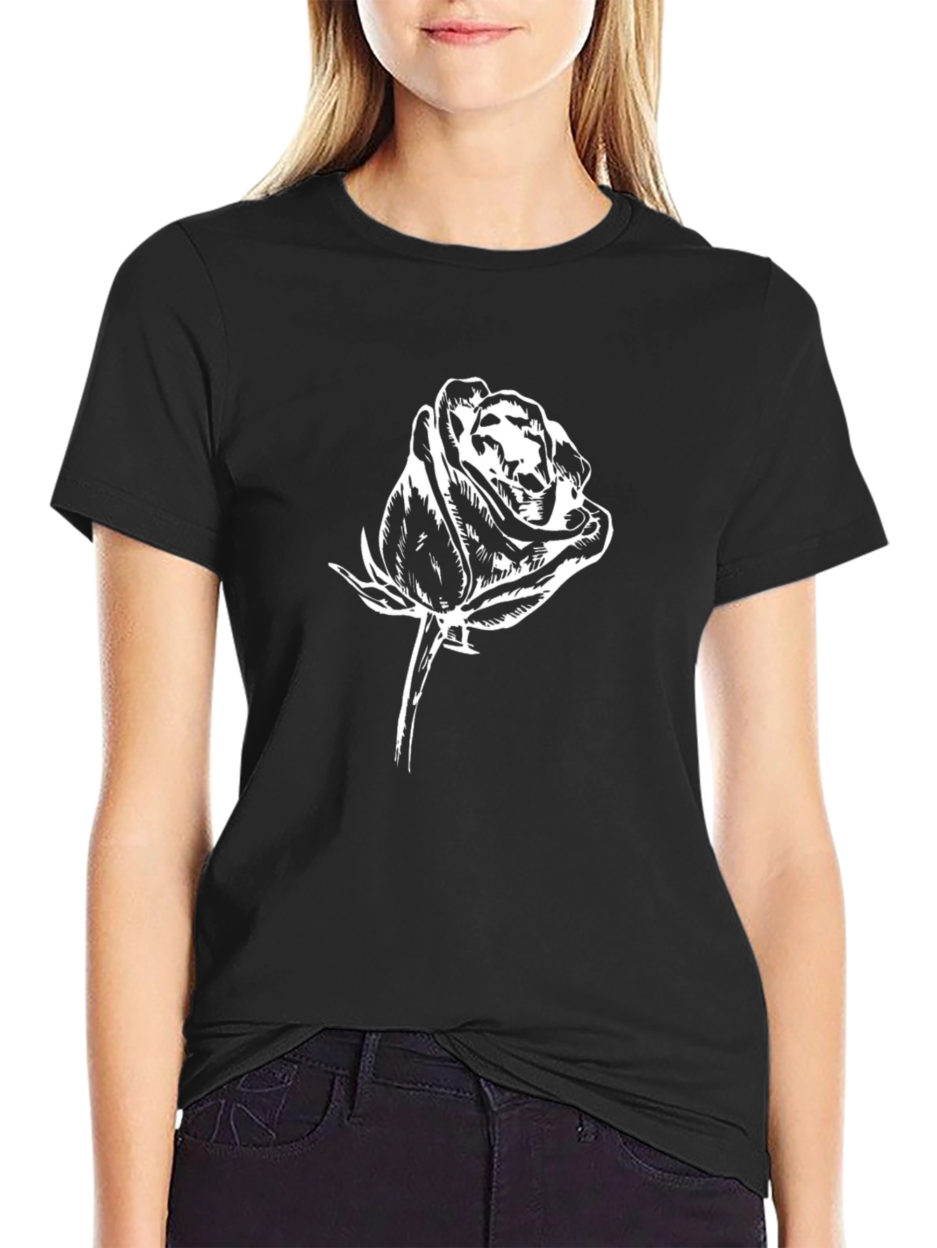 Rose Graphic T-Shirt - Black