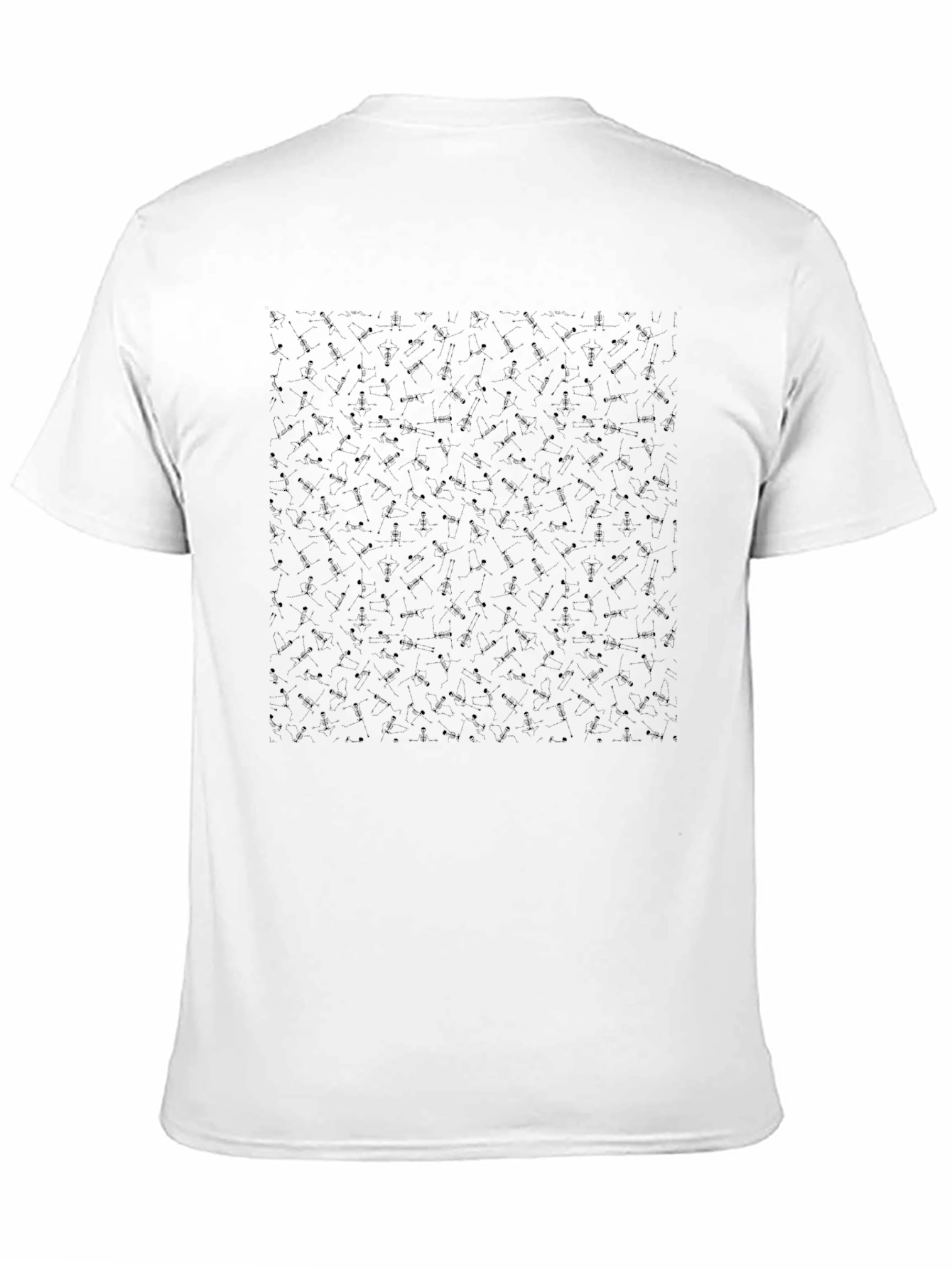 Mens Black Patterned Crew Neck T-Shirt