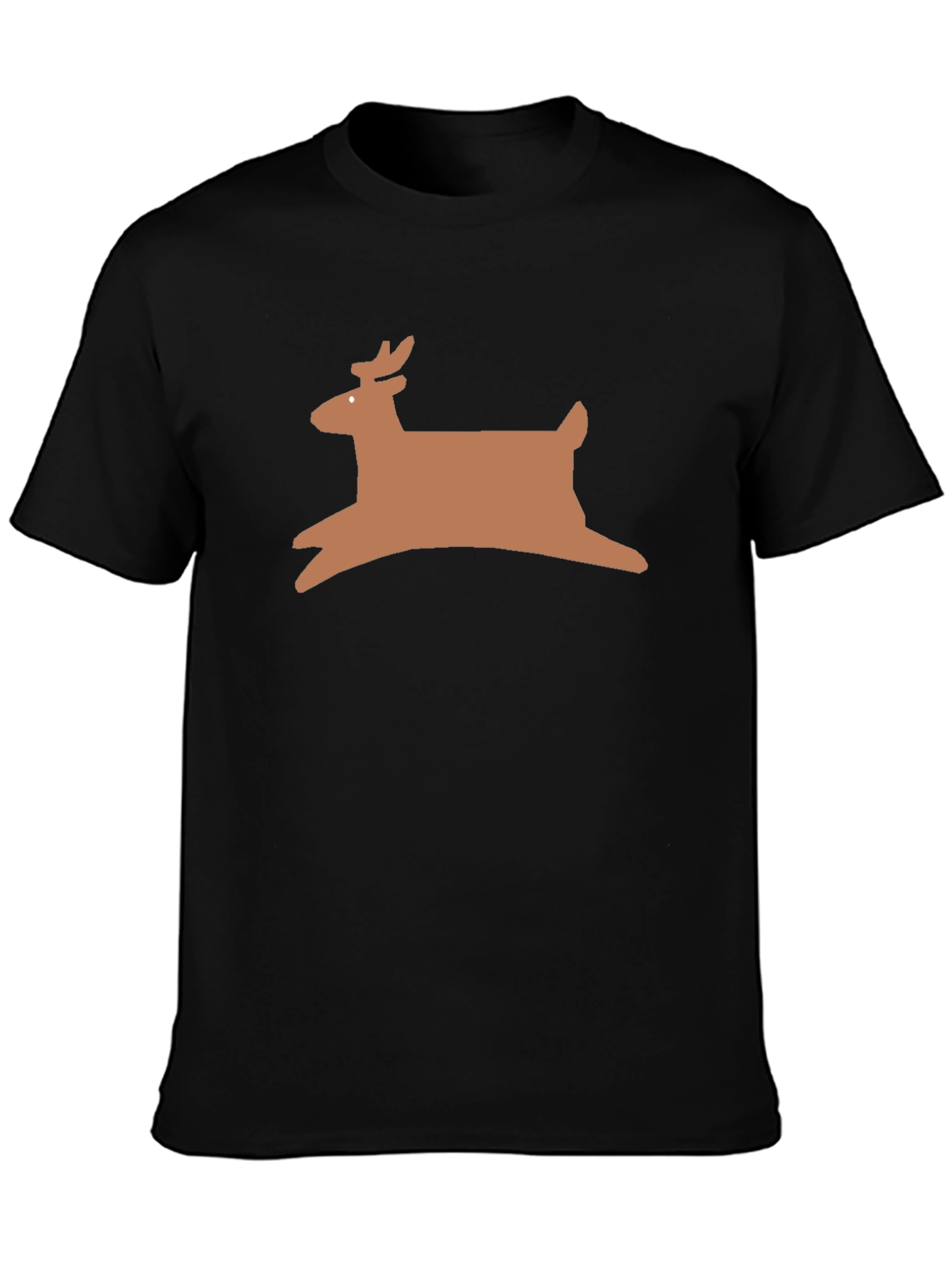 Reindeer Graphic Tee - Black Holiday Shirt