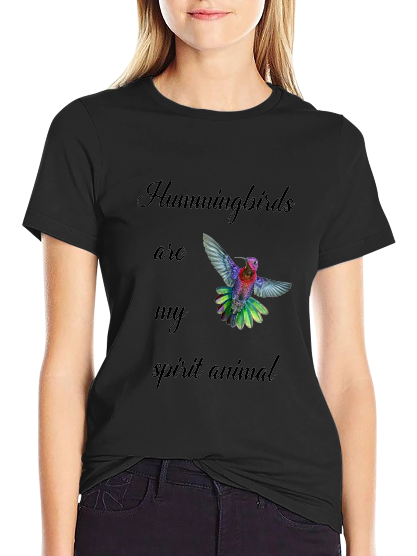 Hummingbird Spirit Animal Black T-Shirt