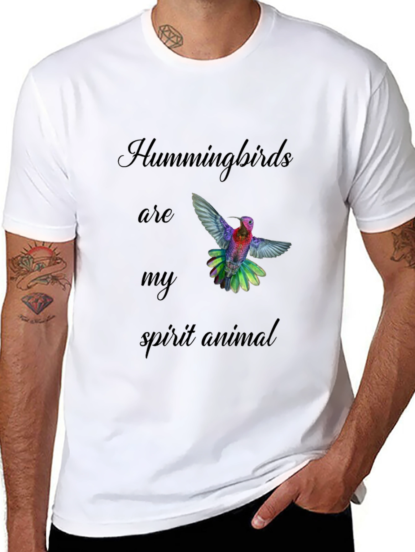 Hummingbird Spirit Animal Black T-Shirt