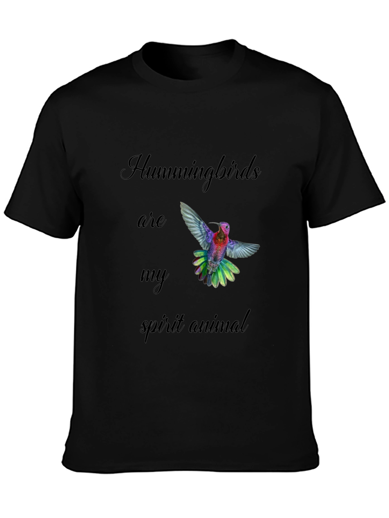 Hummingbird Spirit Animal Black T-Shirt