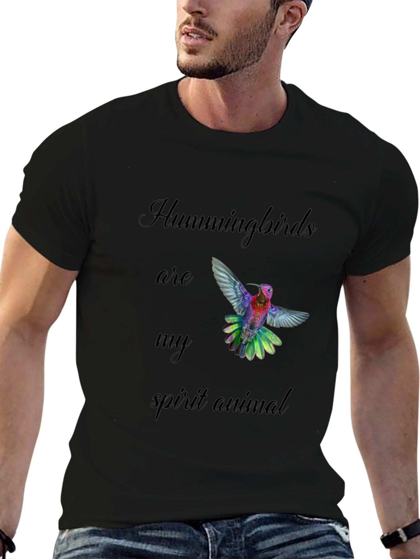 Hummingbird Spirit Animal Black T-Shirt