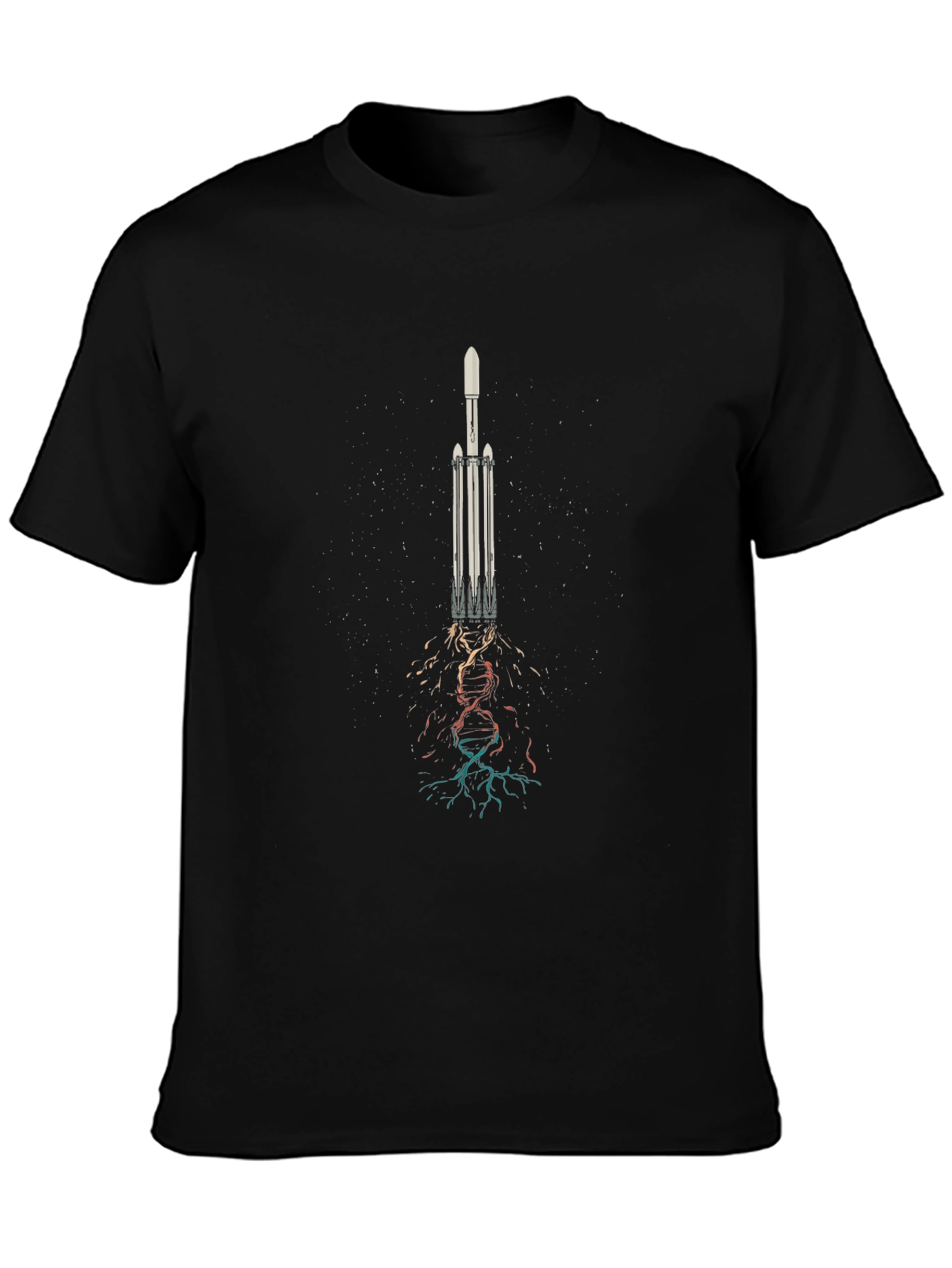 Rocket Launch Graphic Tee - Soft Black Cotton T-Shirt