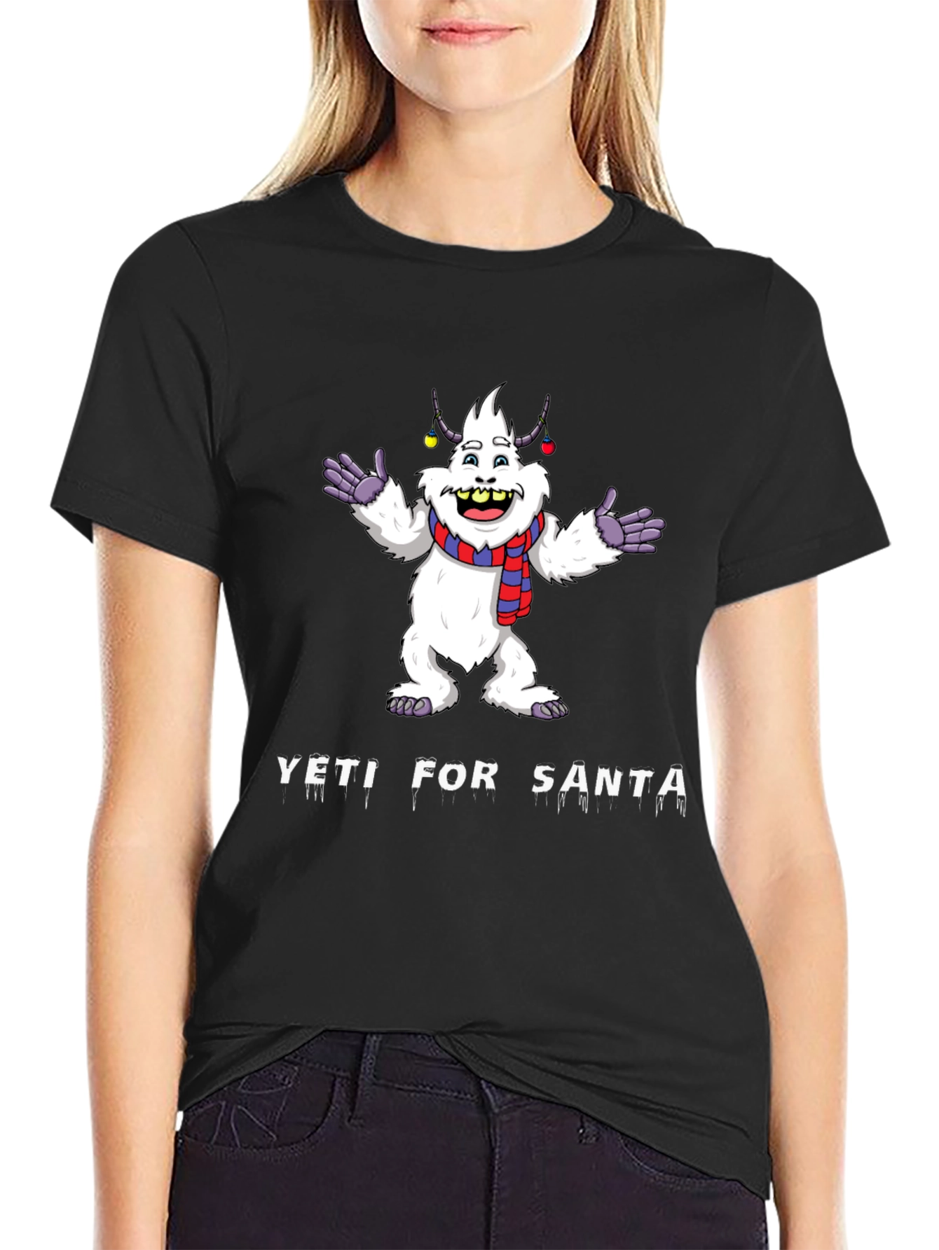Yeti for Santa Graphic Tee - Black