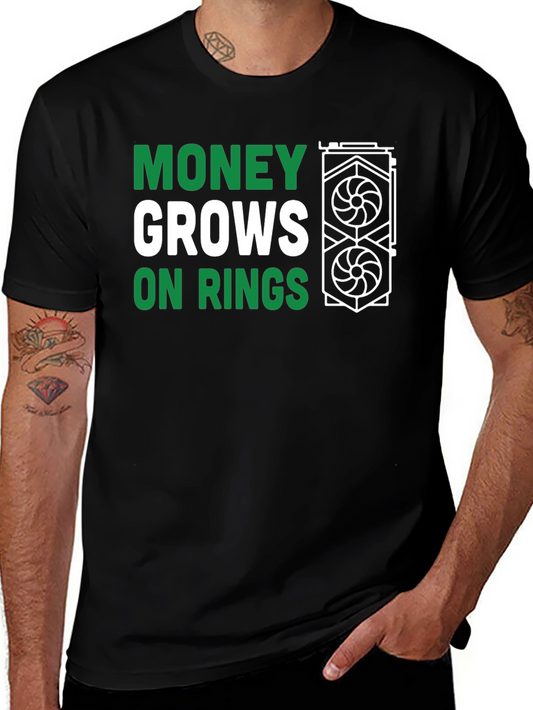Money Grows on Rigs Black Graphic Tee - Gamer Style