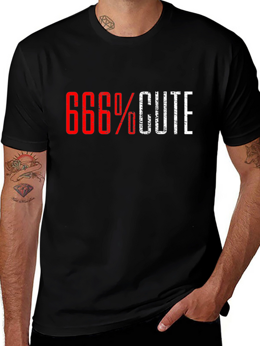 666% Cute Graphic T-Shirt - Funny Satanic Humor Tee