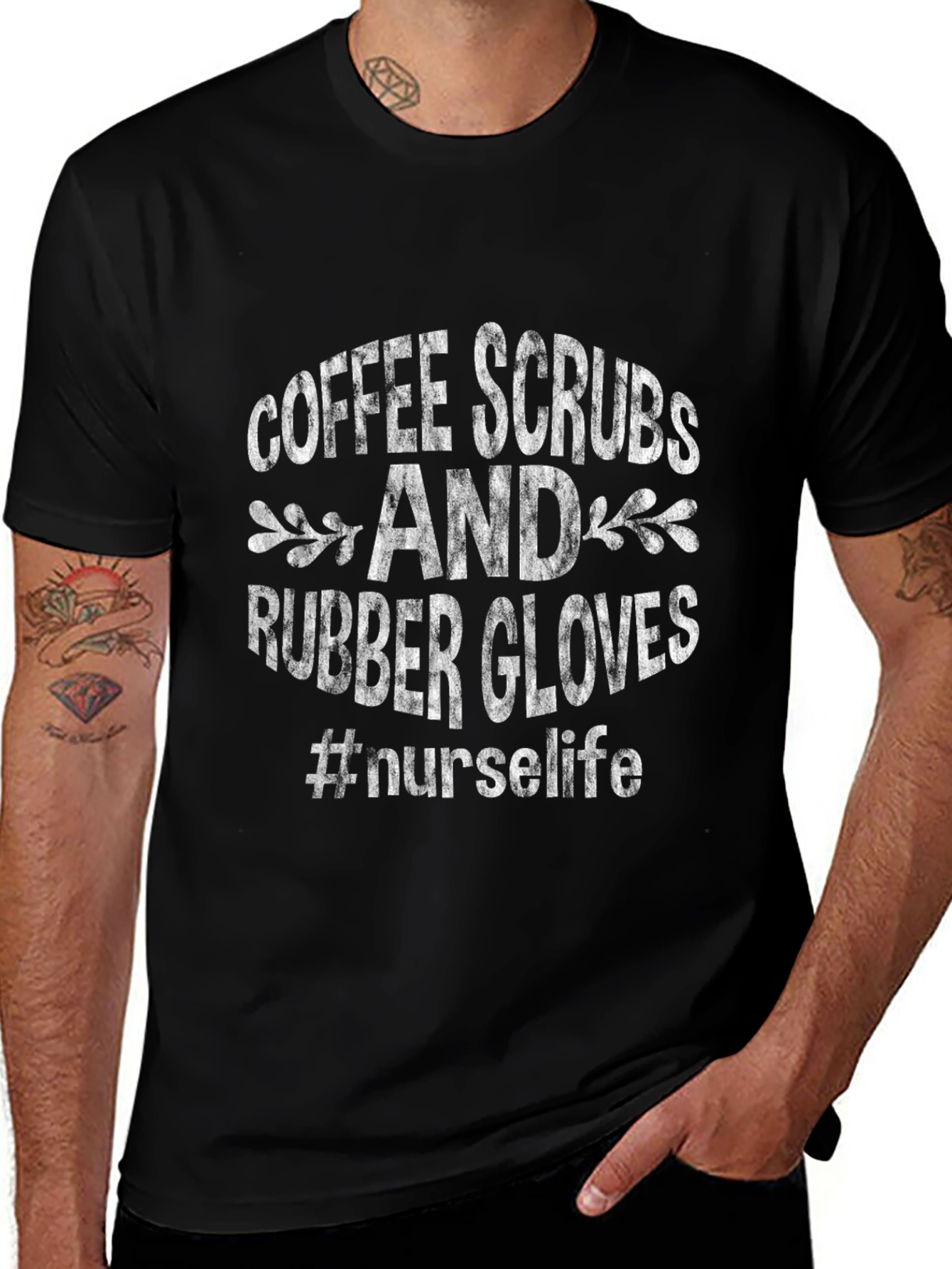 Coffee Scrubs Rubber Gloves Nurse Life Tee