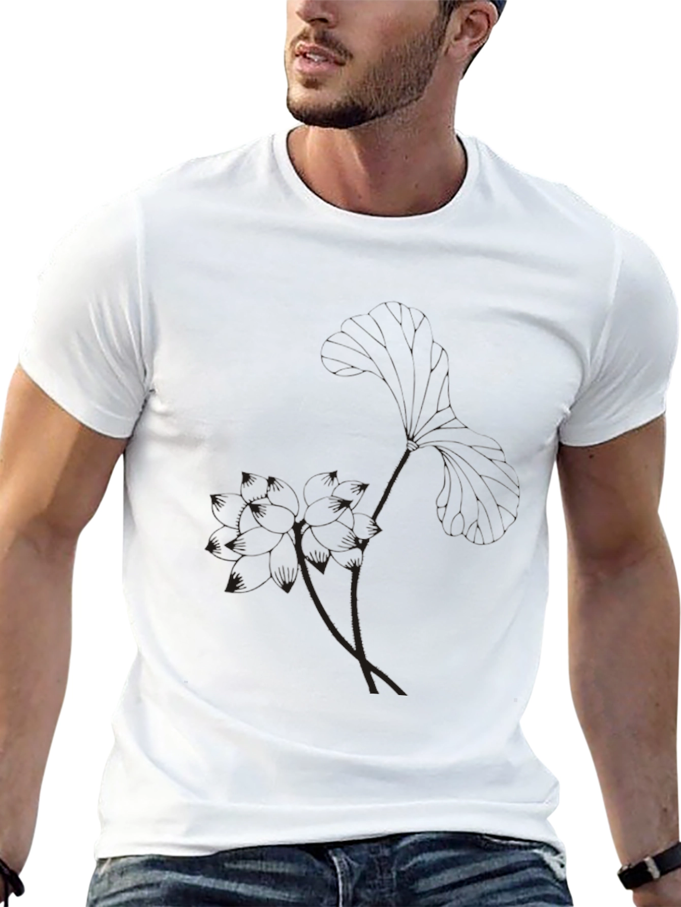 Stylish Black Graphic Print Mens T-Shirt