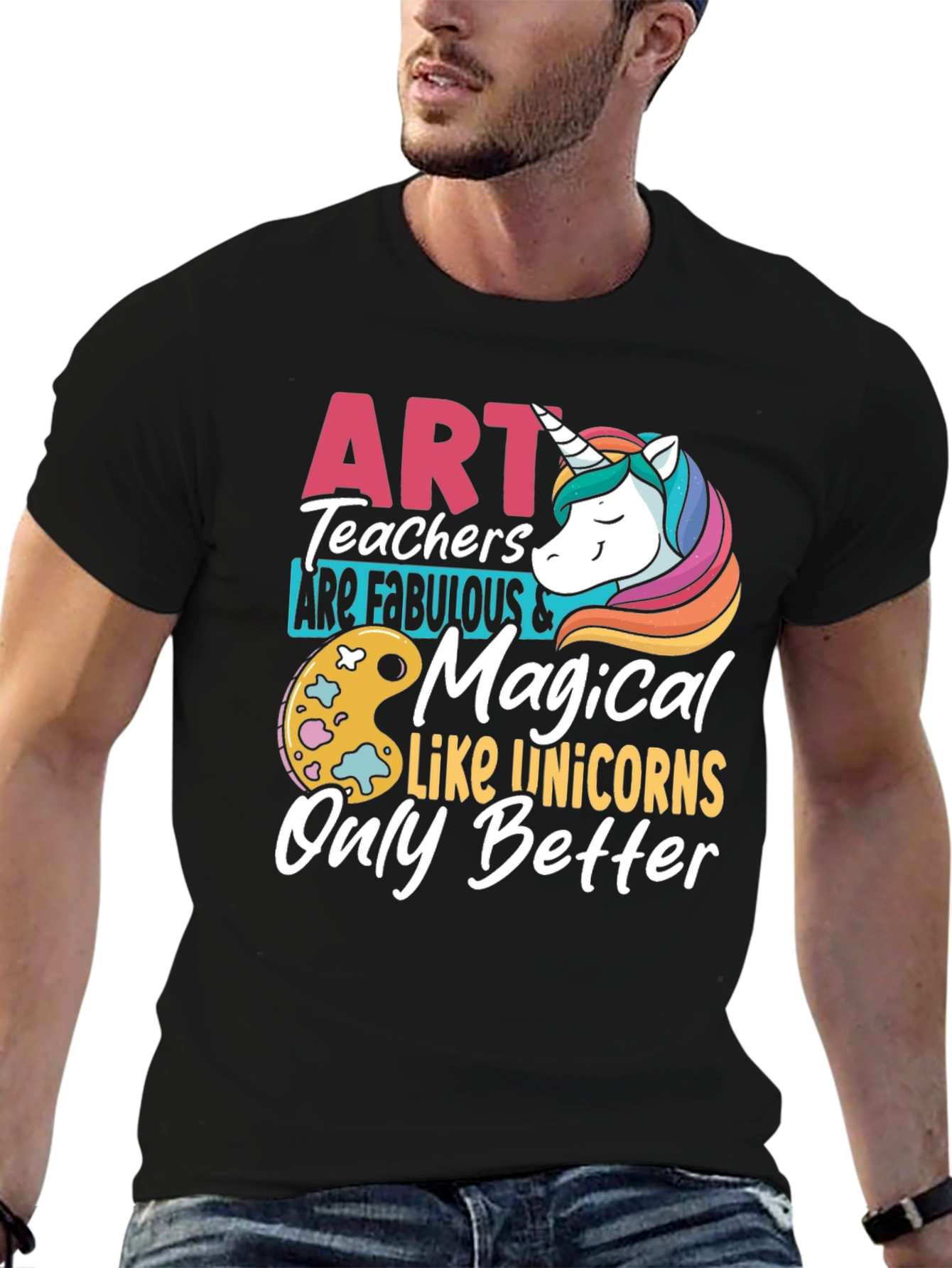 Art Teacher Unicorn Graphic T-Shirt