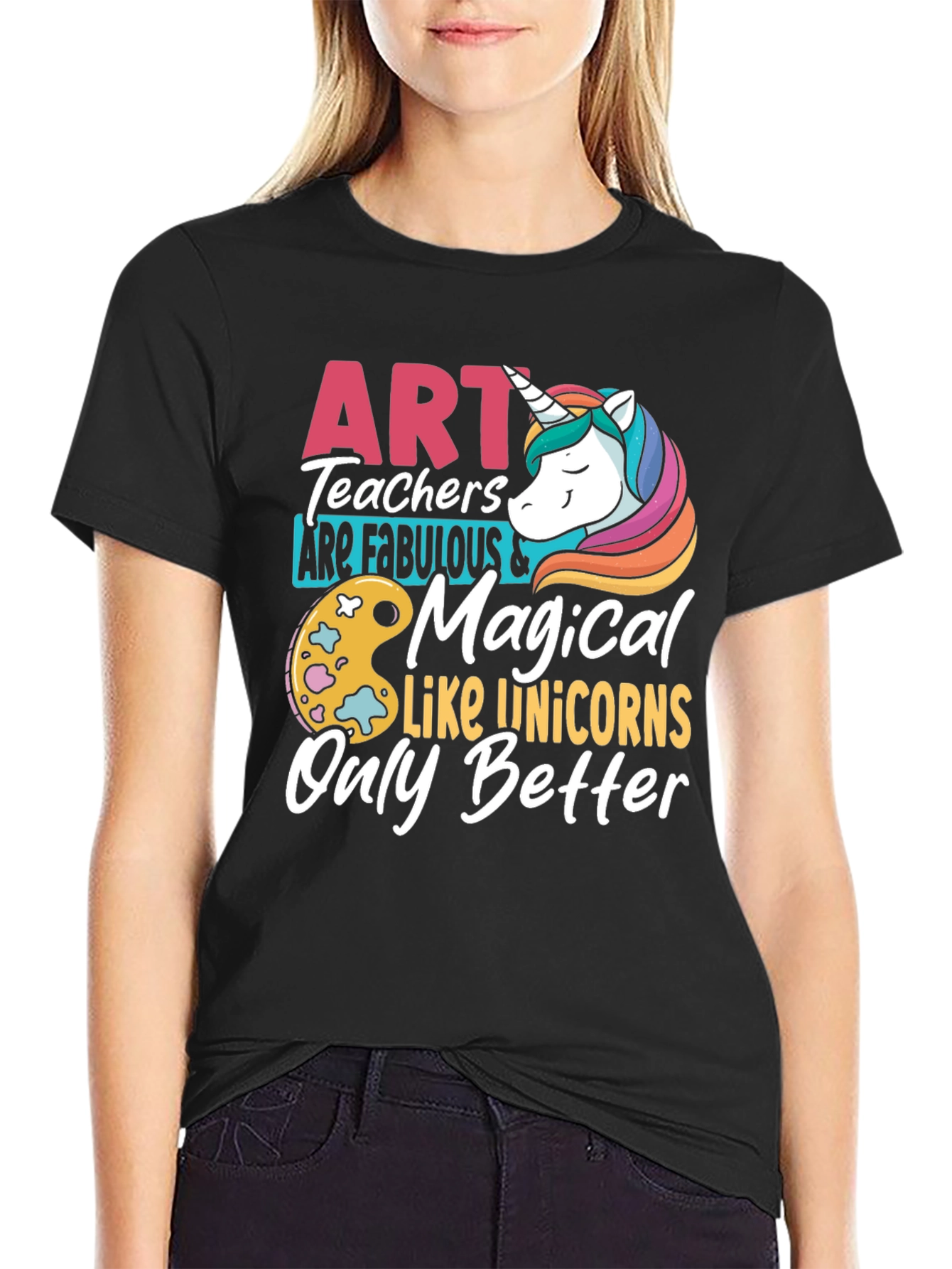 Art Teacher Unicorn Graphic T-Shirt