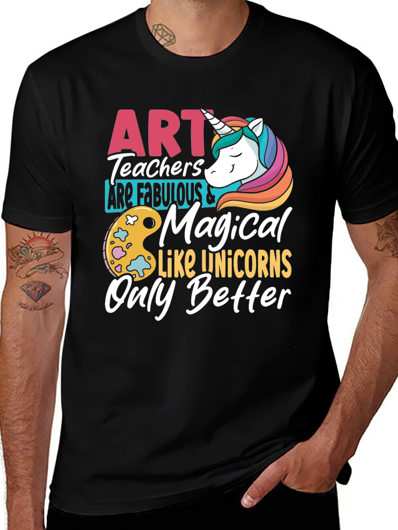 Art Teacher Unicorn Graphic T-Shirt