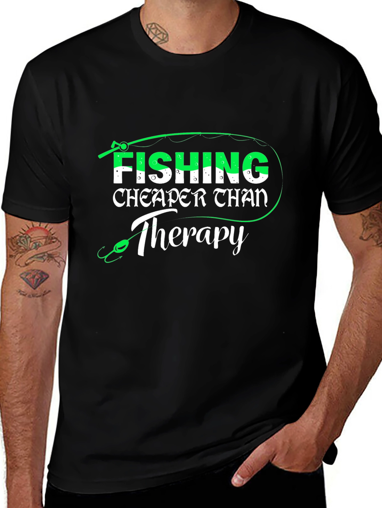 Fishing Cheaper Than Therapy Mens T-Shirt