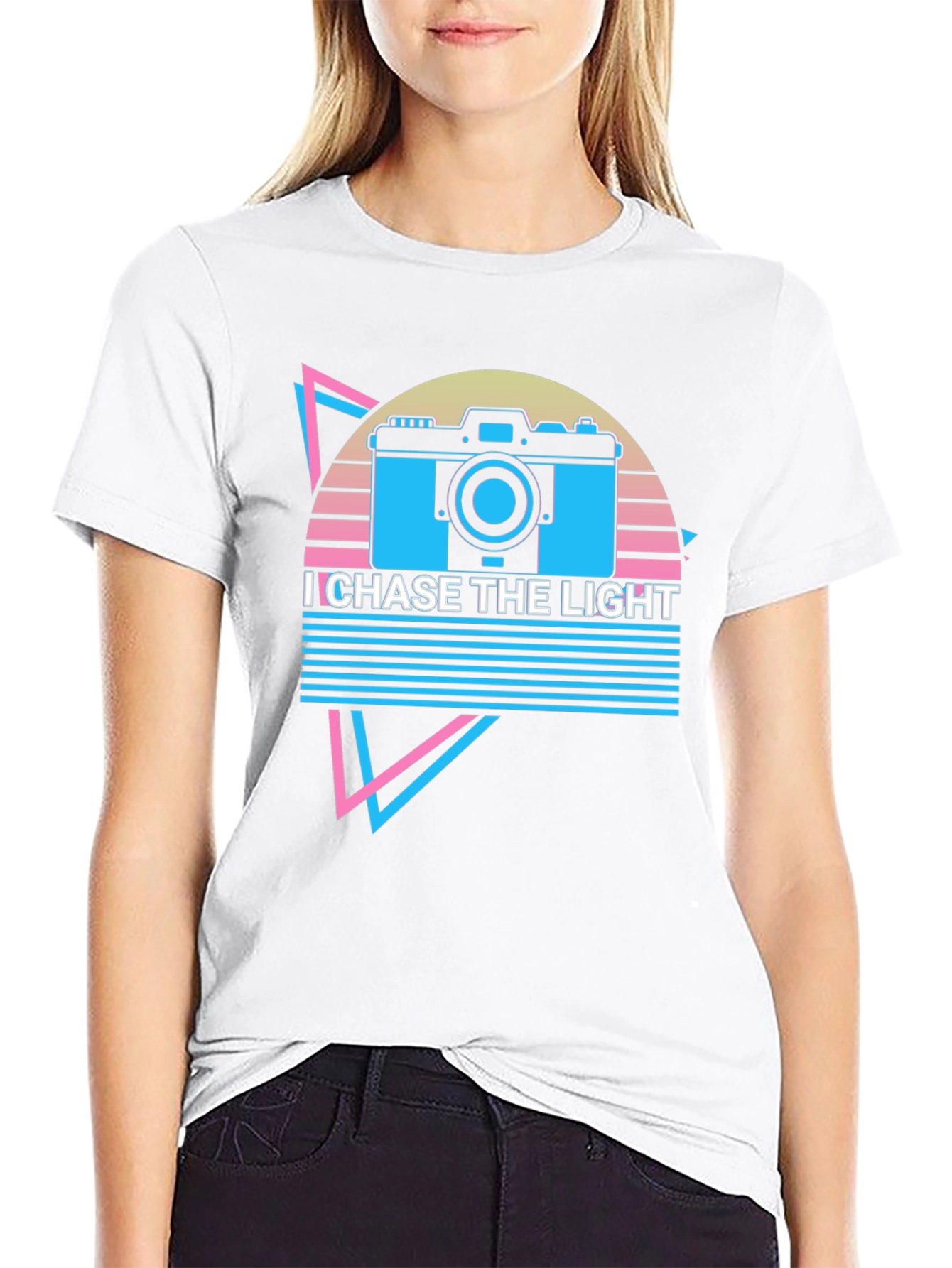 I Chase The Light Retro Camera Graphic T-Shirt