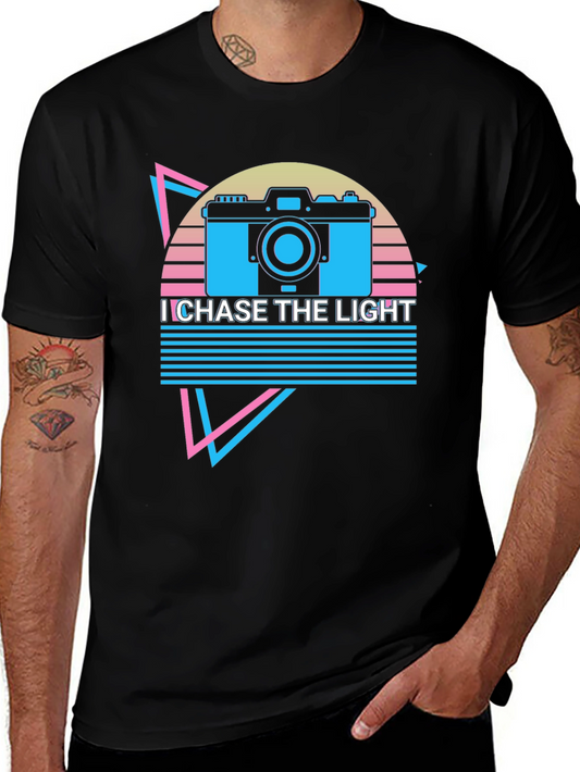 I Chase The Light Retro Camera Graphic T-Shirt