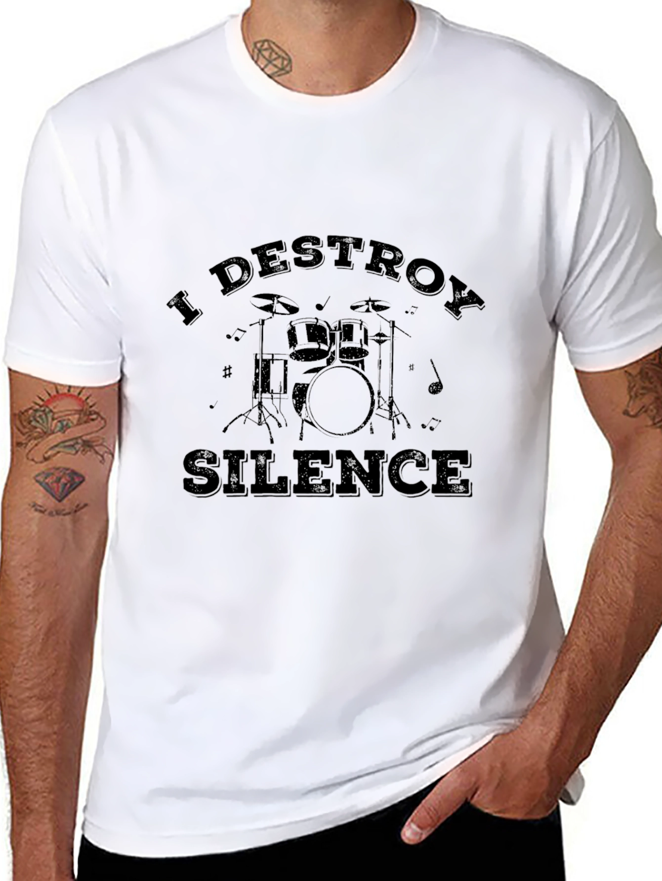 I Destroy Silence Drummer T-Shirt - Black