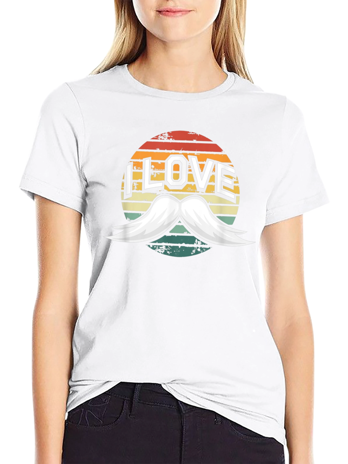 I Love Mustache T-Shirt - Novelty Design