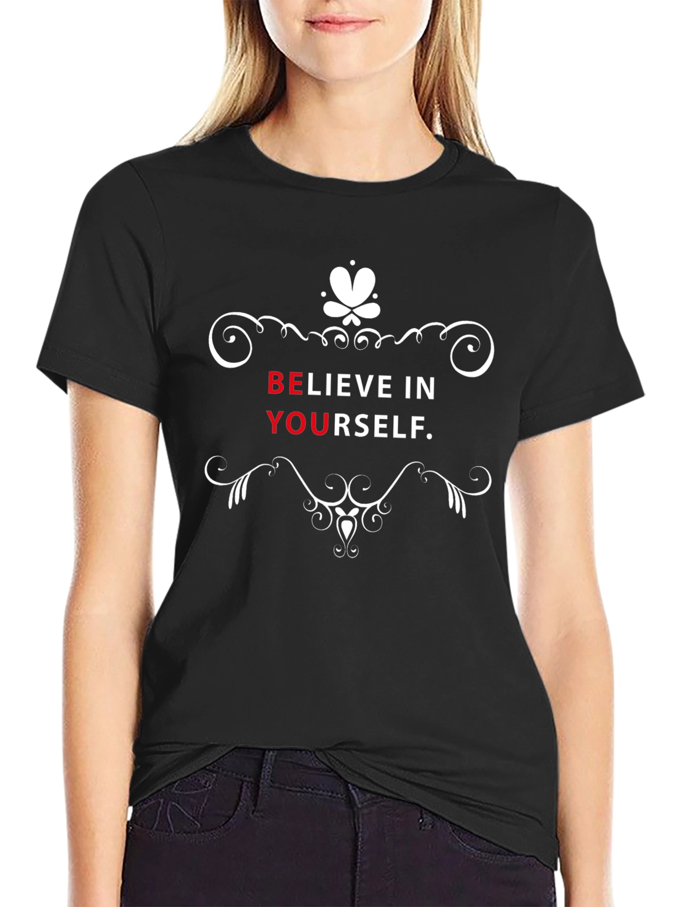 Believe in Yourself Black Graphic Tee