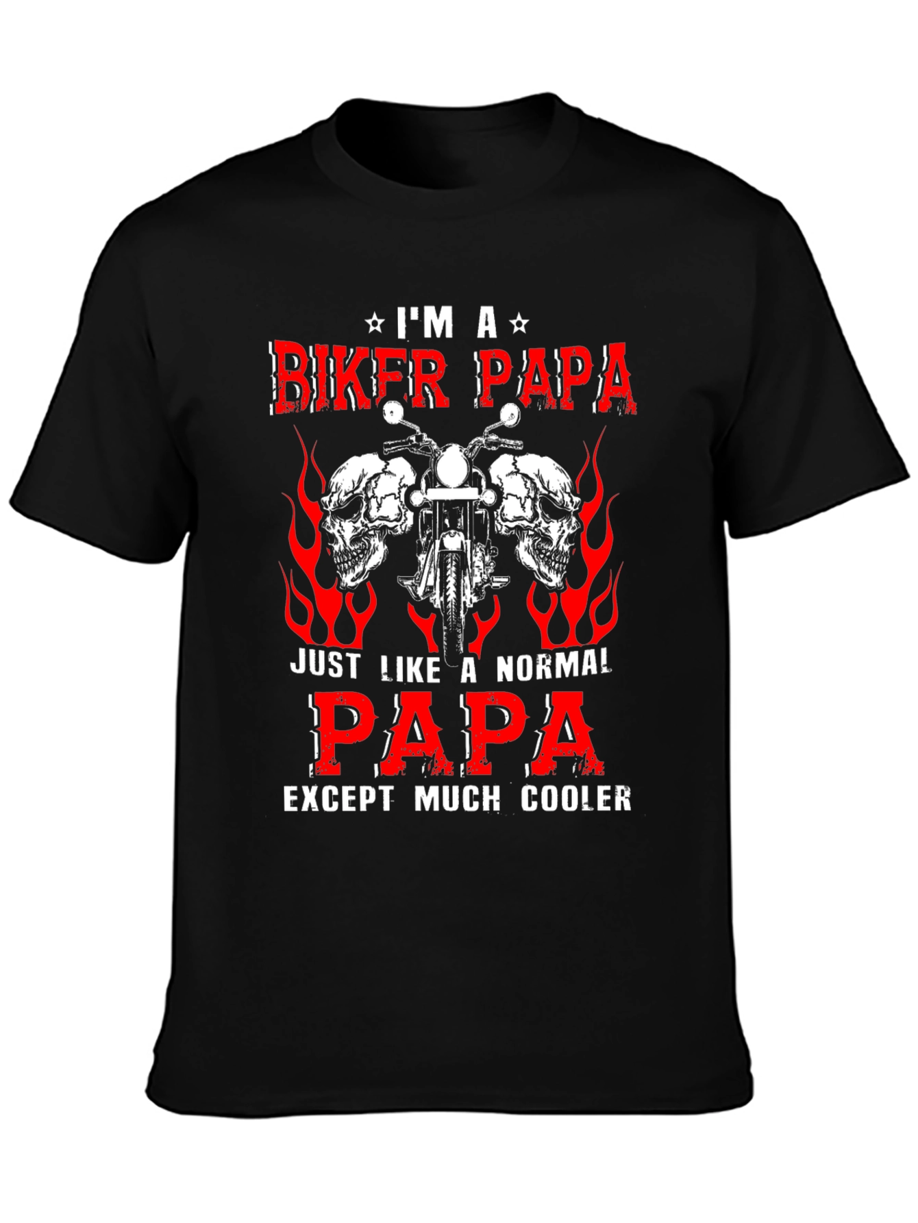 Biker Papa Graphic T-Shirt - Cool Dad Tee