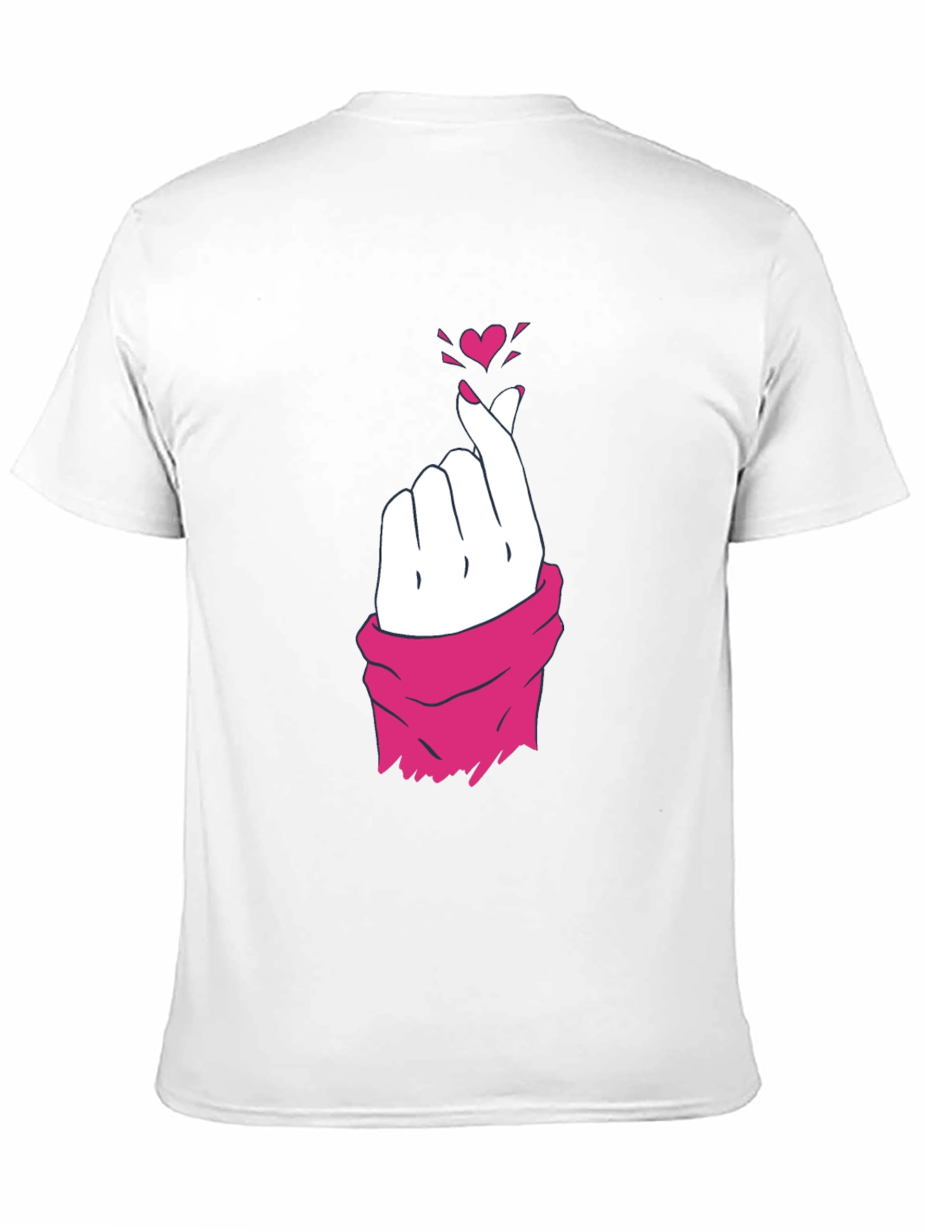 Heart Finger Gesture Graphic Tee - Trendy Casual