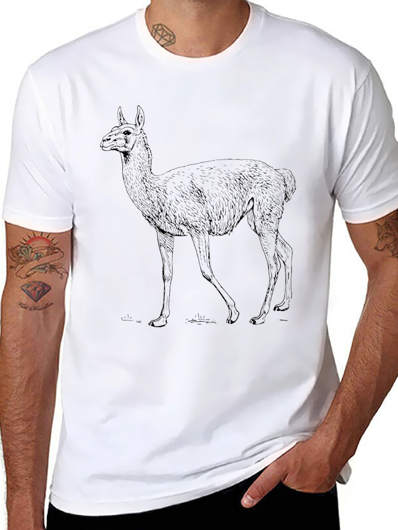 Llama Graphic Tee - Stylish Black T-Shirt