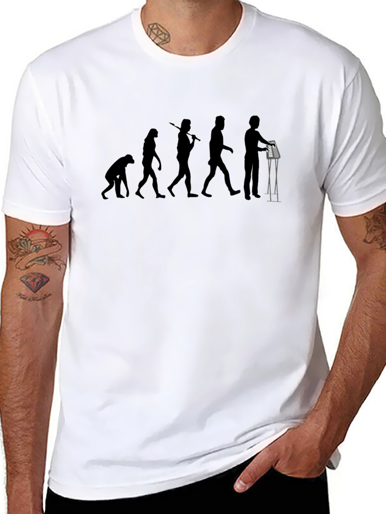Evolution of DJ T-Shirt - Black Cotton Graphic Tee