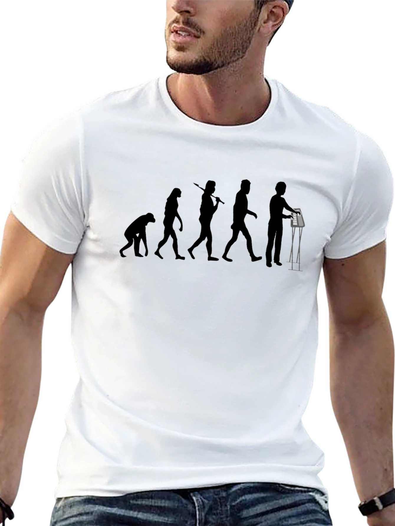 Evolution of DJ T-Shirt - Black Cotton Graphic Tee